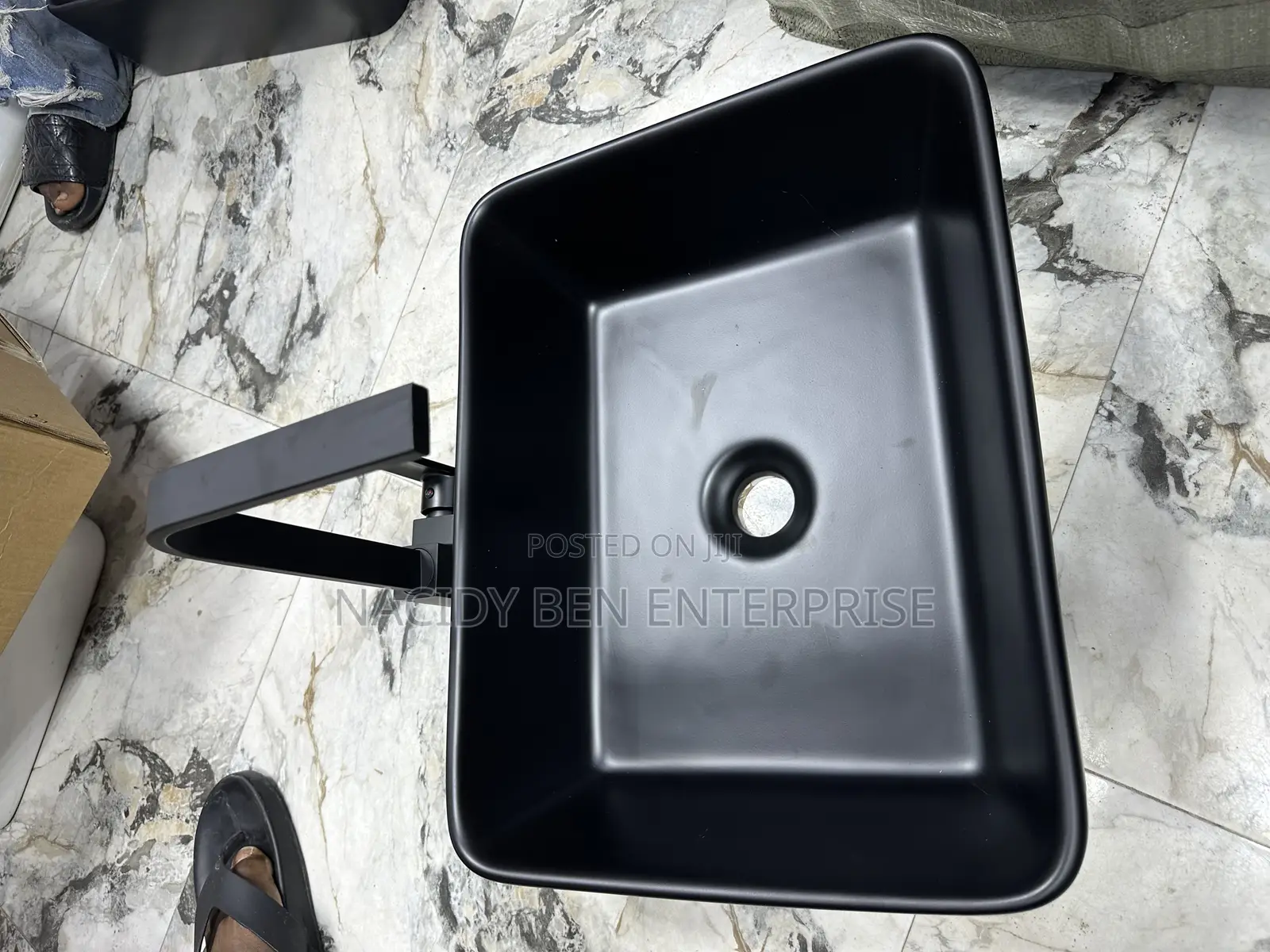 Black Basin With Long Mixer Tap( for Pedicures)