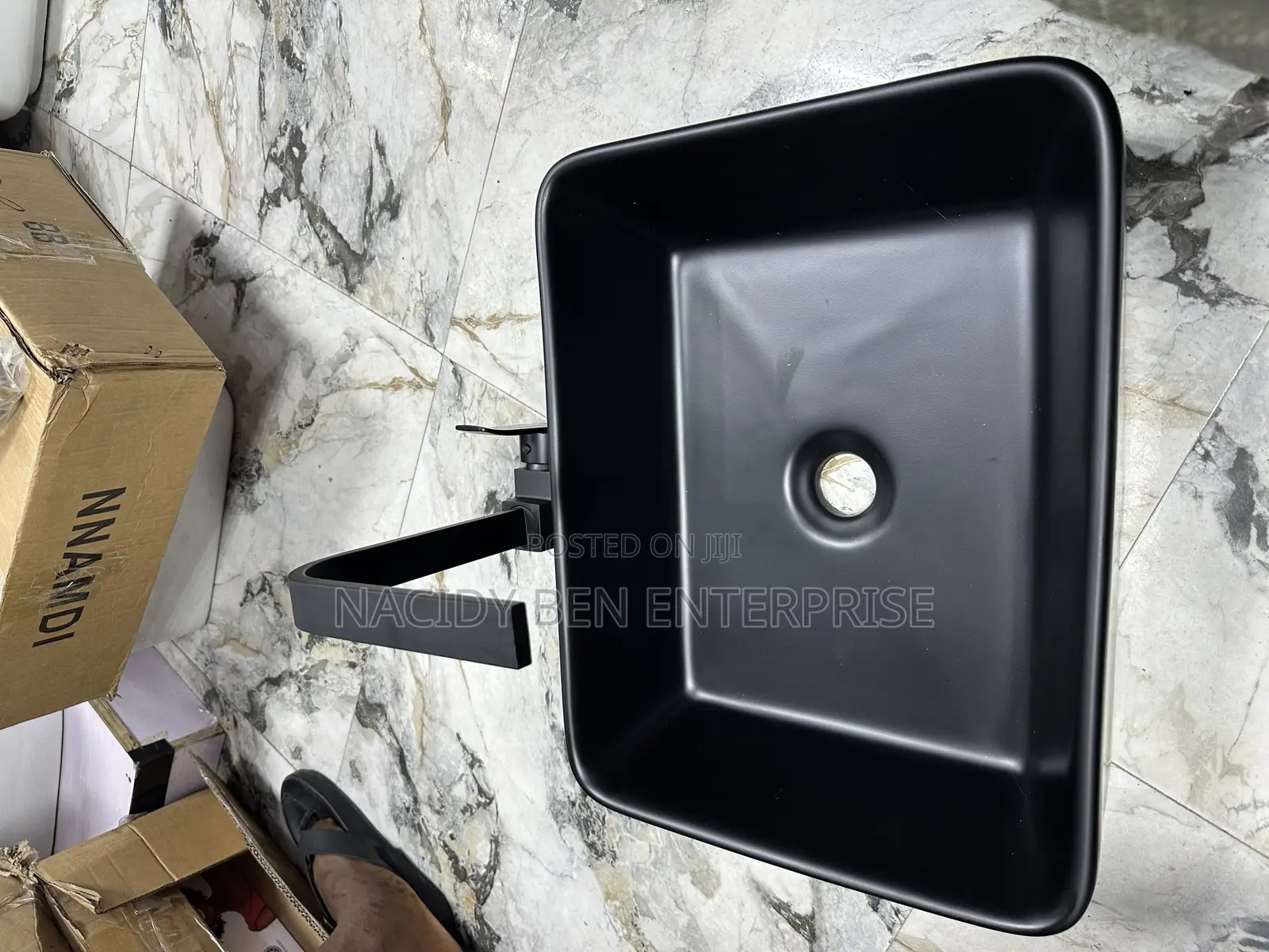 Black Basin With Long Mixer Tap( for Pedicures)