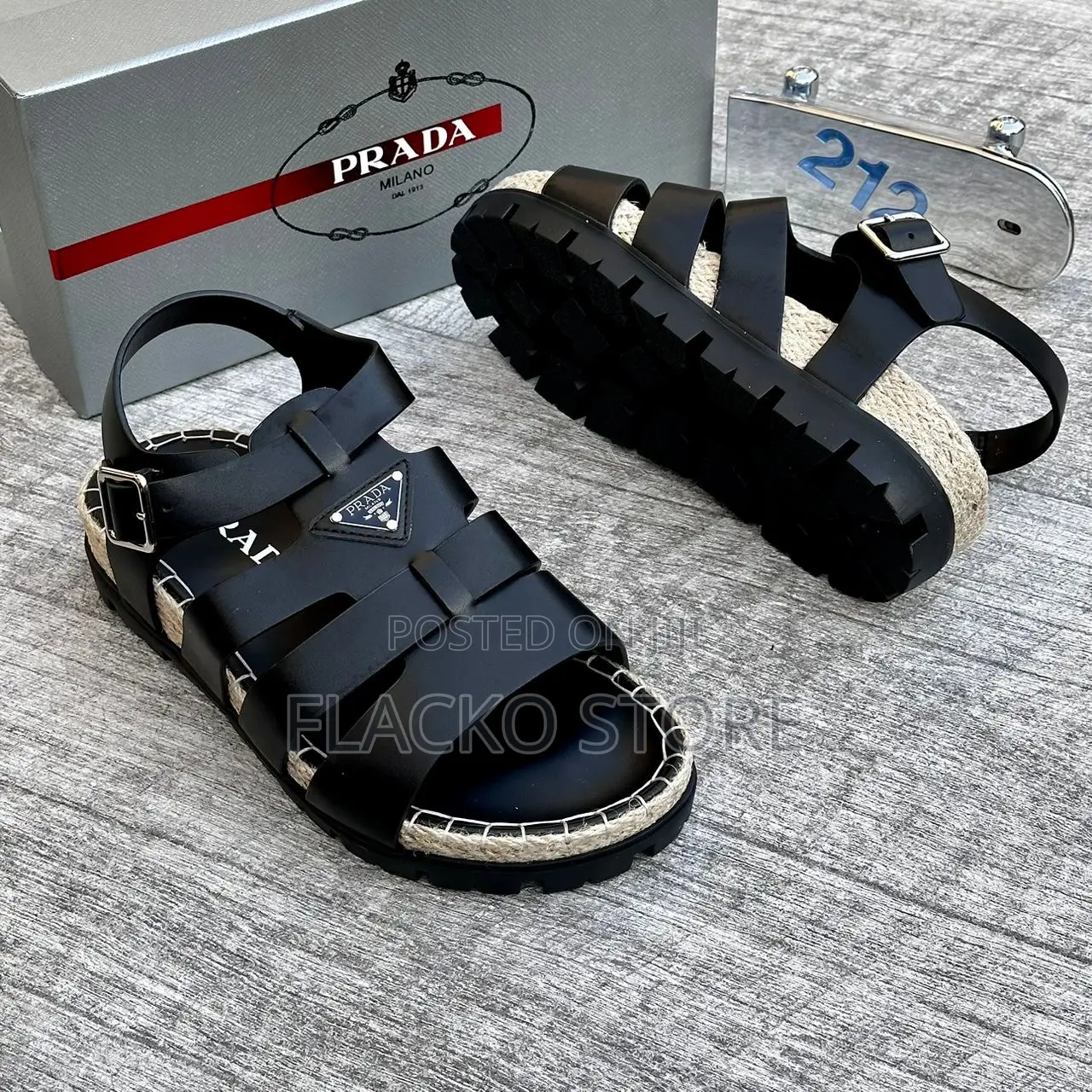 Original Prada Leather Sandals