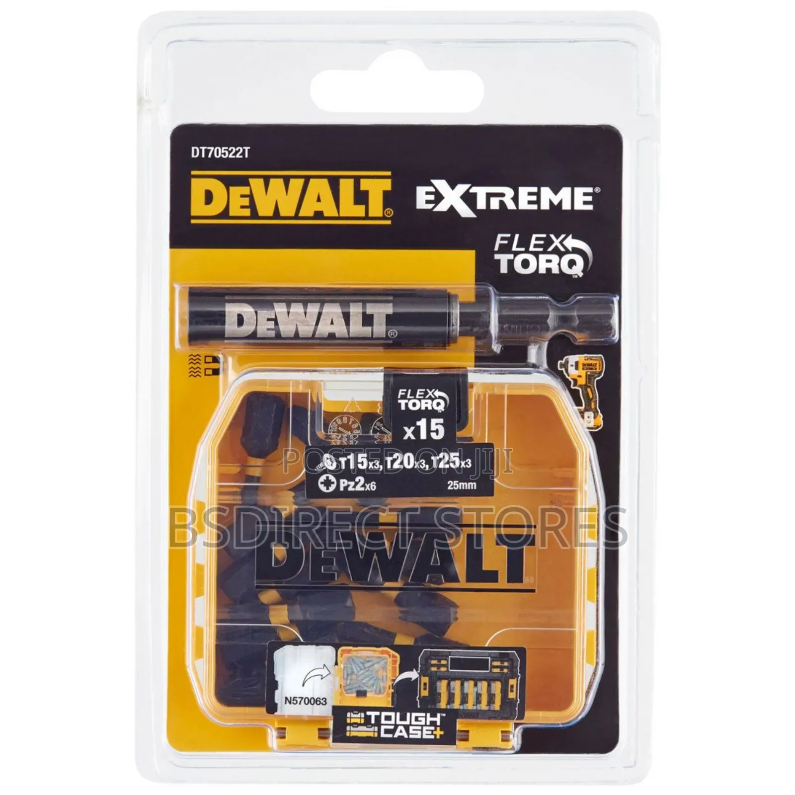 Dewalt Extreme Toughcase Screwdriving Bit Set Inc Holder X16