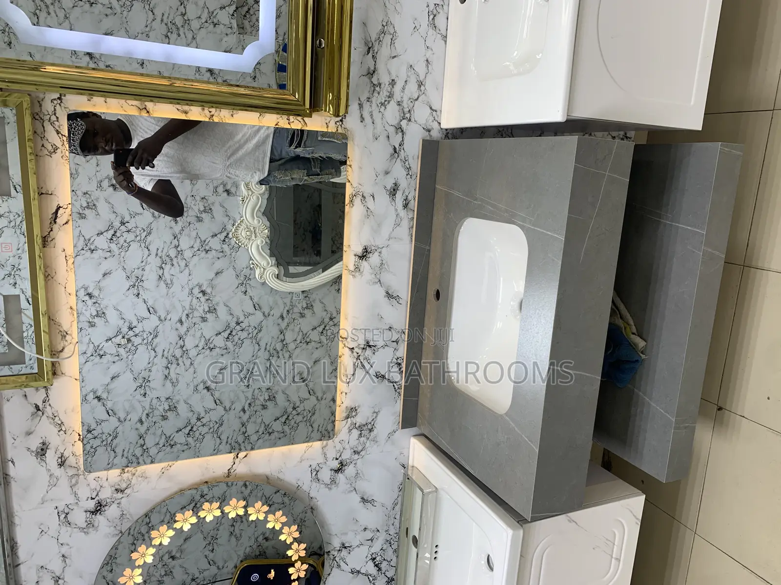 Modern Bathroom Vanity With Marble Accents