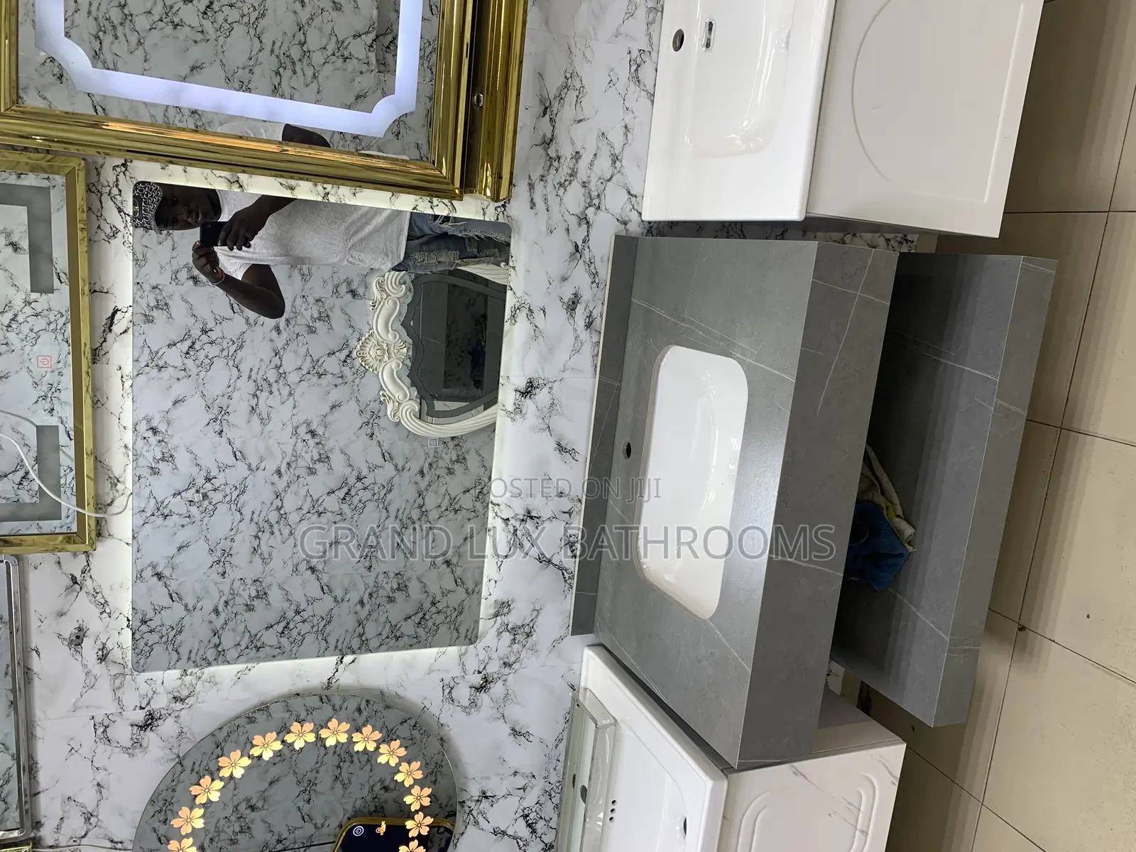 Modern Bathroom Vanity With Marble Accents