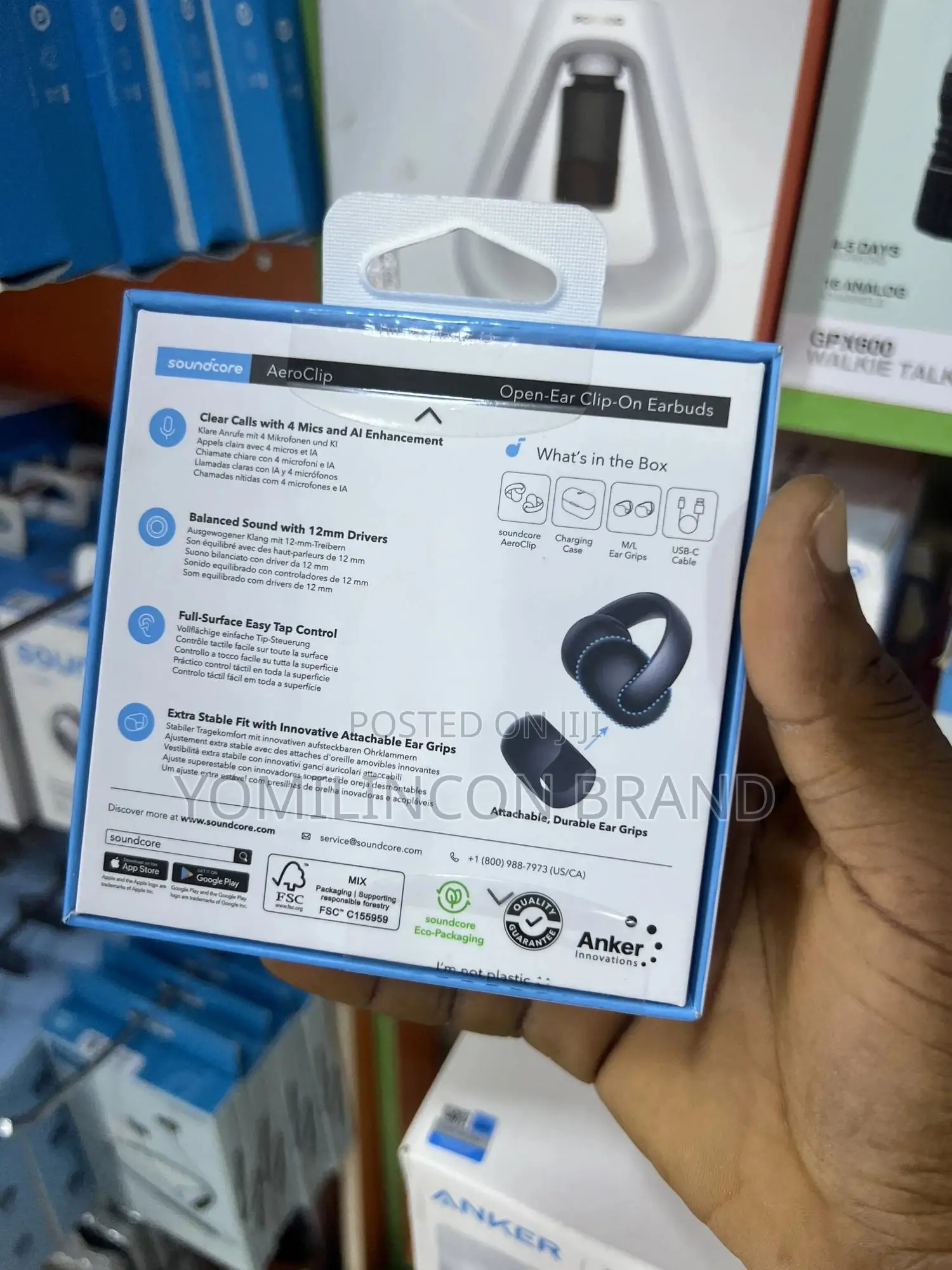 Soundcore Aeroclip by Anker, Open-Ear Earbuds, Clip - Black.