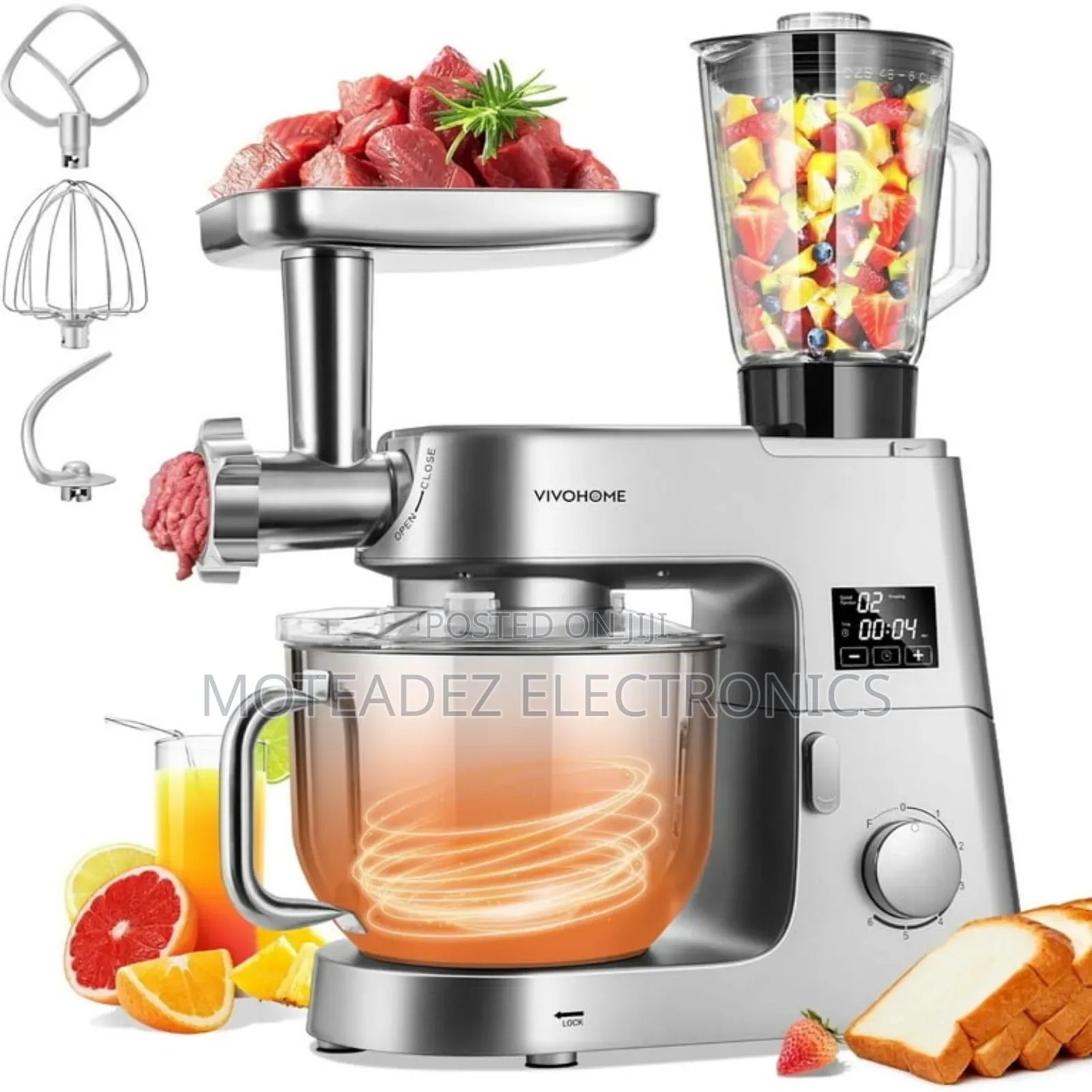 Hoffmans 15l 2000w (3in1) Stand Cake Mixer/Blender/Grinder