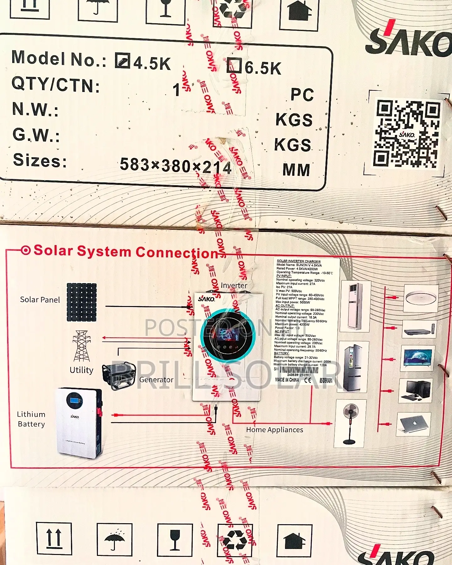 4.5kva-24v Sako Pure Sine Wave Hybrid Inverter (Sunon V)
