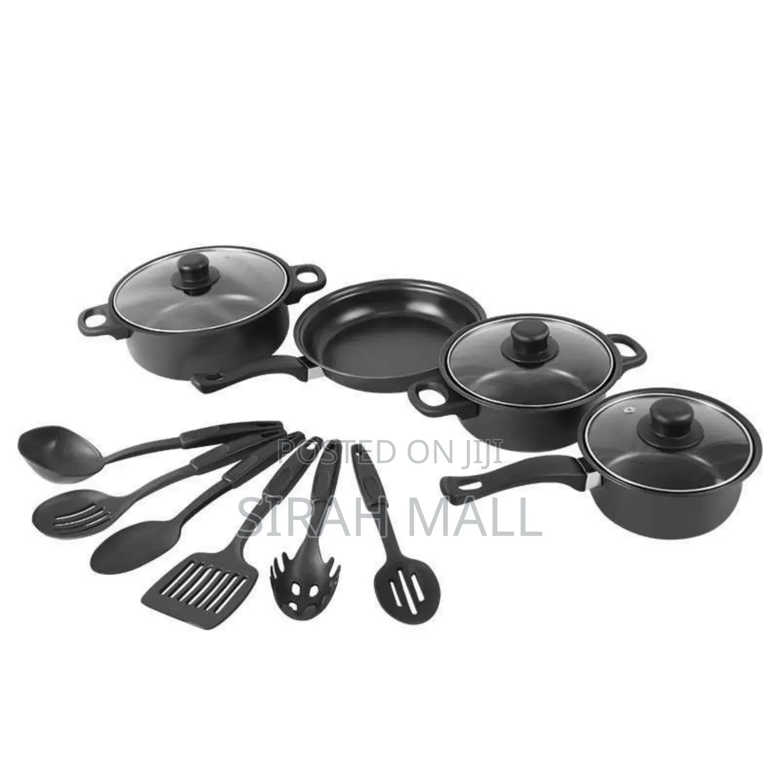 13pcs of Cooking Mini Pot Set of Cooking Spoons Black