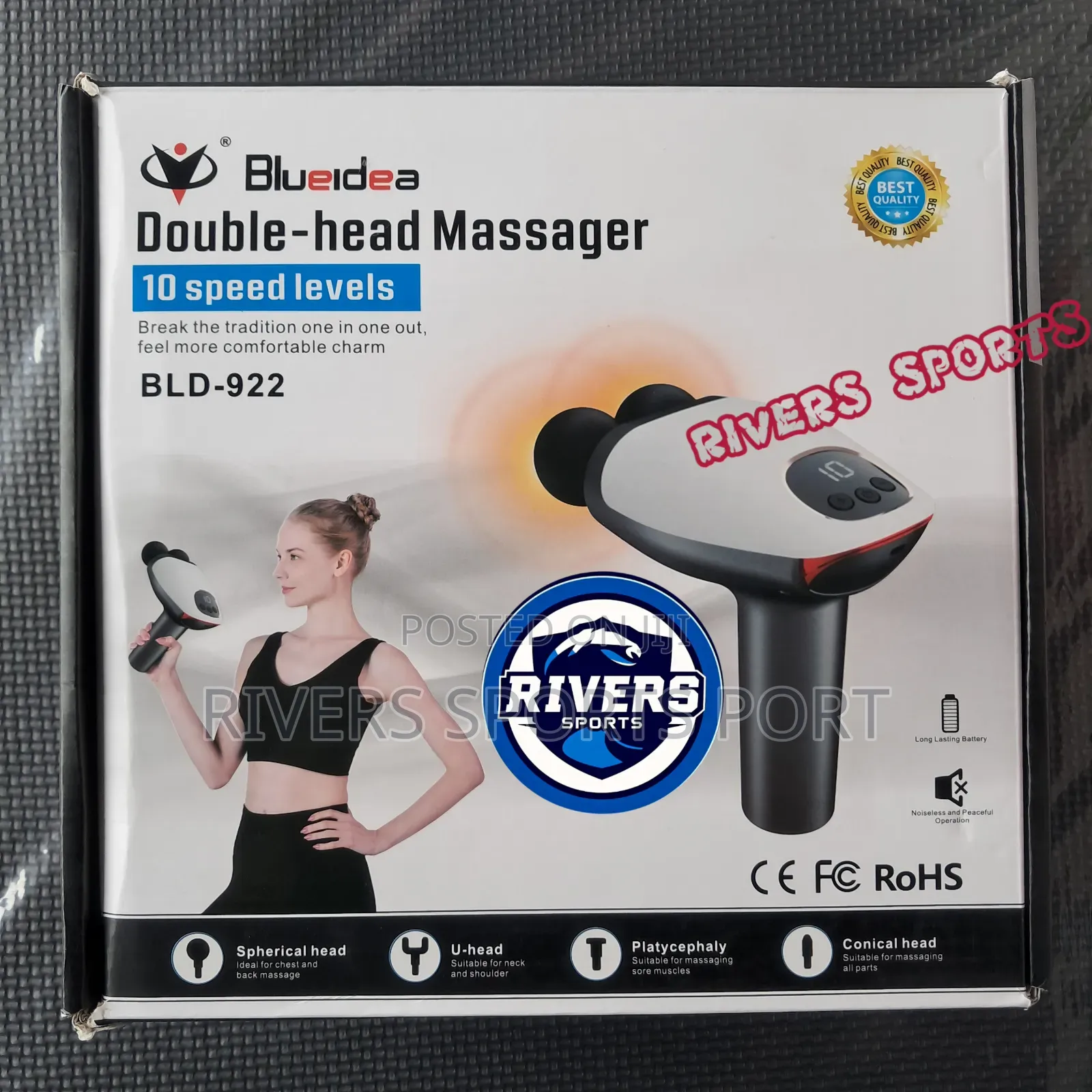 Bld Double-head Professional Deep Tissue Fascia/Massager Gun