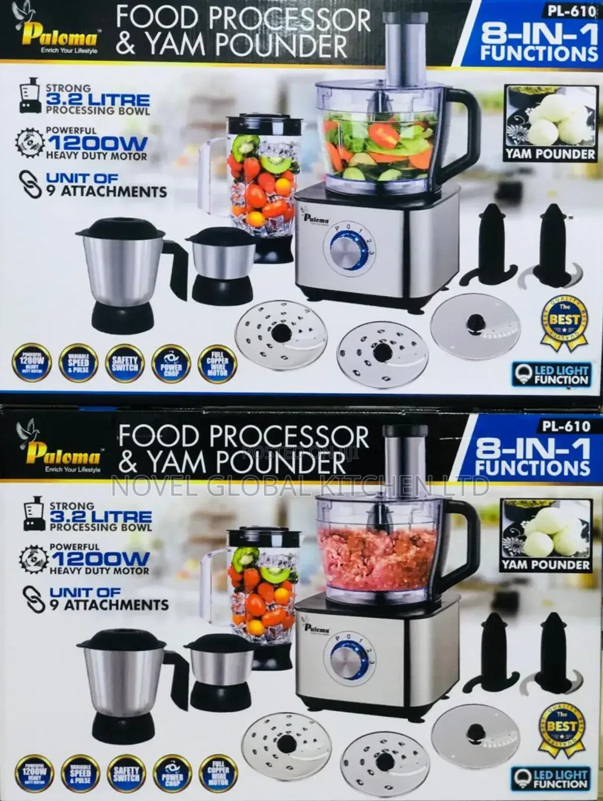 Paloma 2.2l Food Processor Yam Pounder
