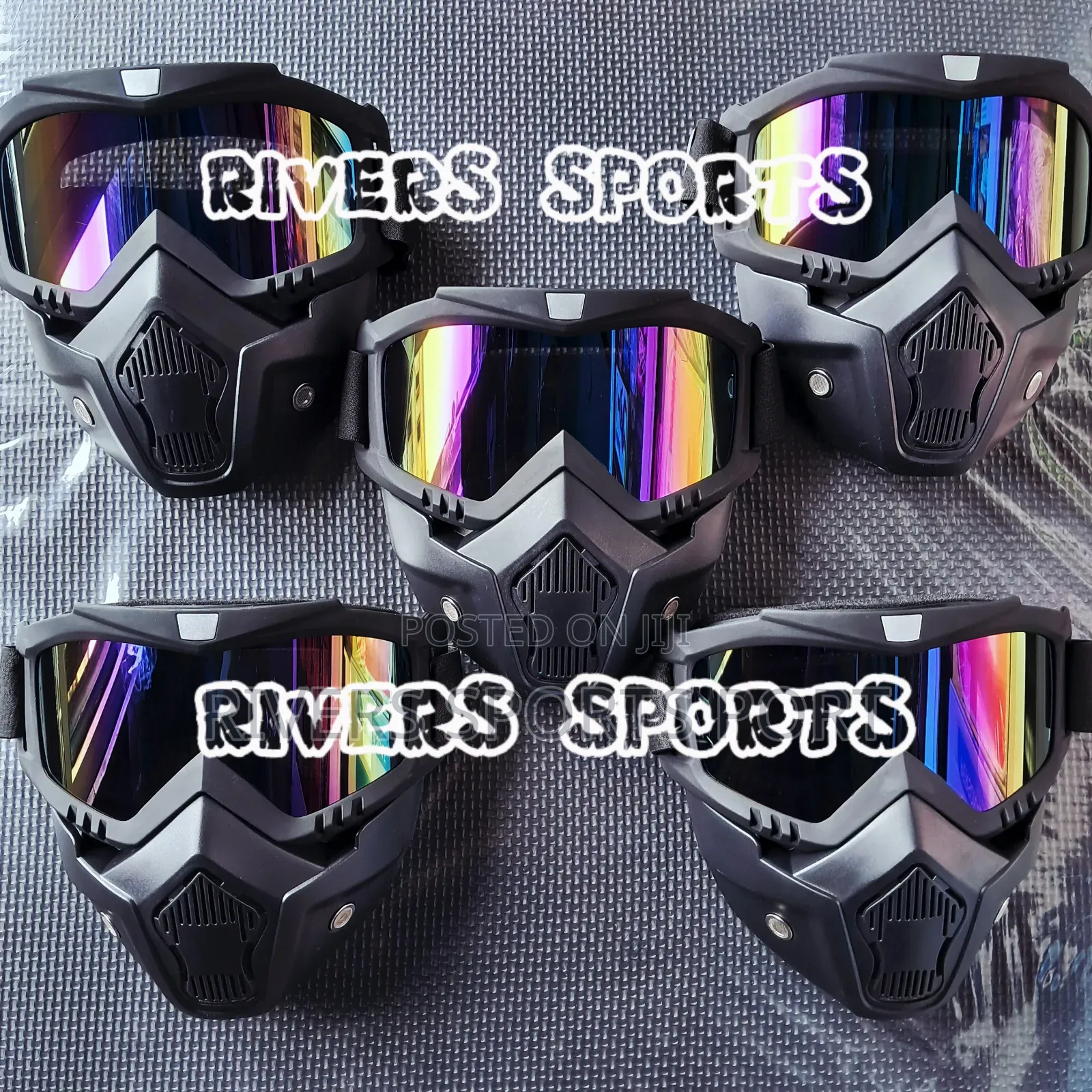 1pc Sports Goggles Face Mask Detachable Adjustable Glasses