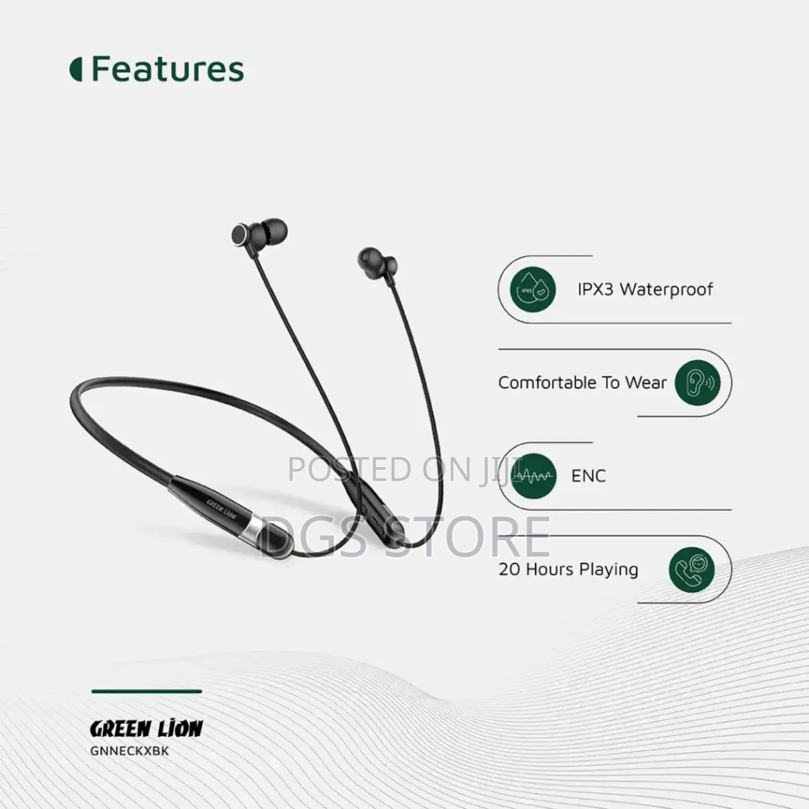 Green Lion Neck X Wireless Neckband