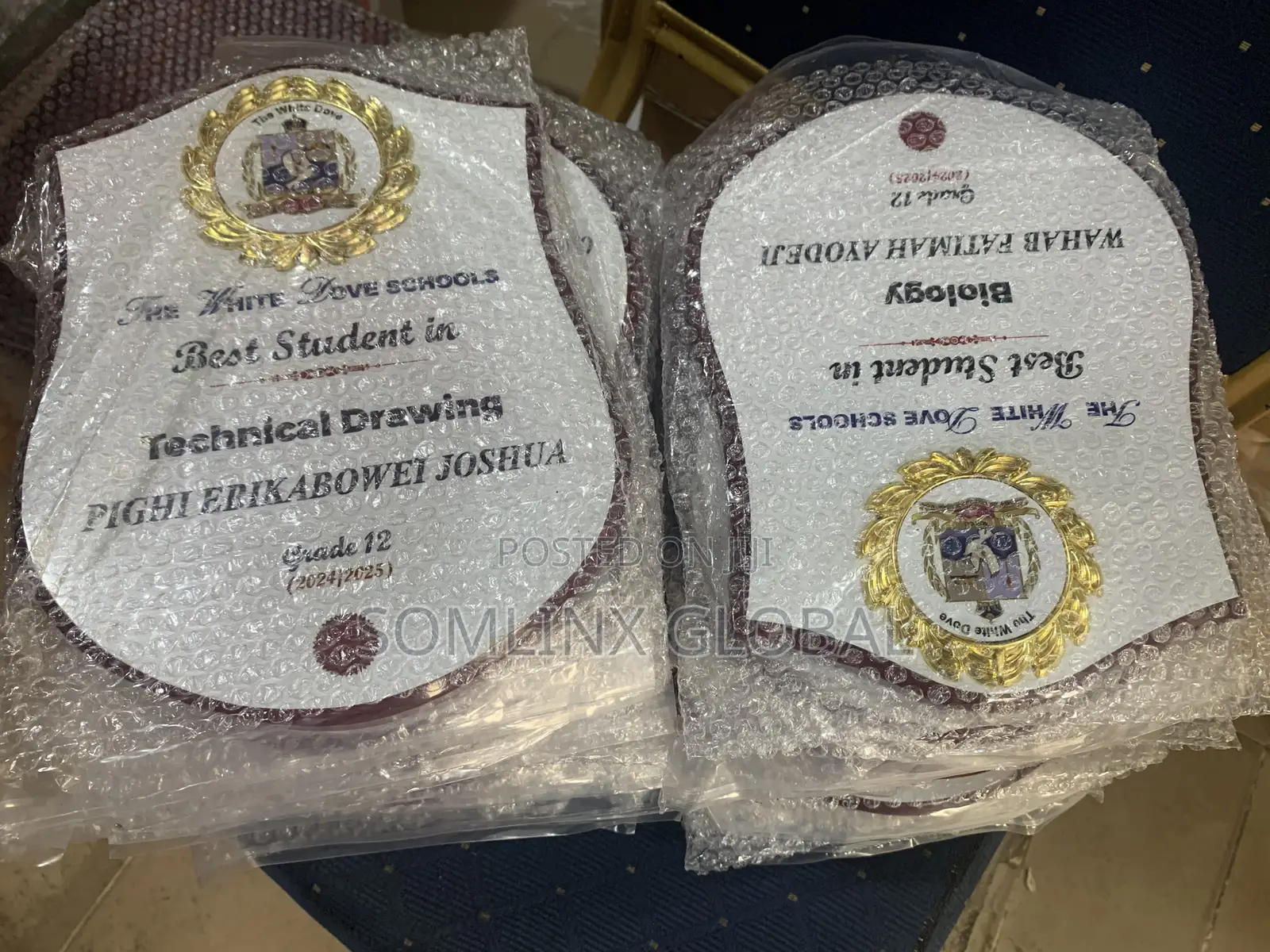 Wooden Plaque With White Branding