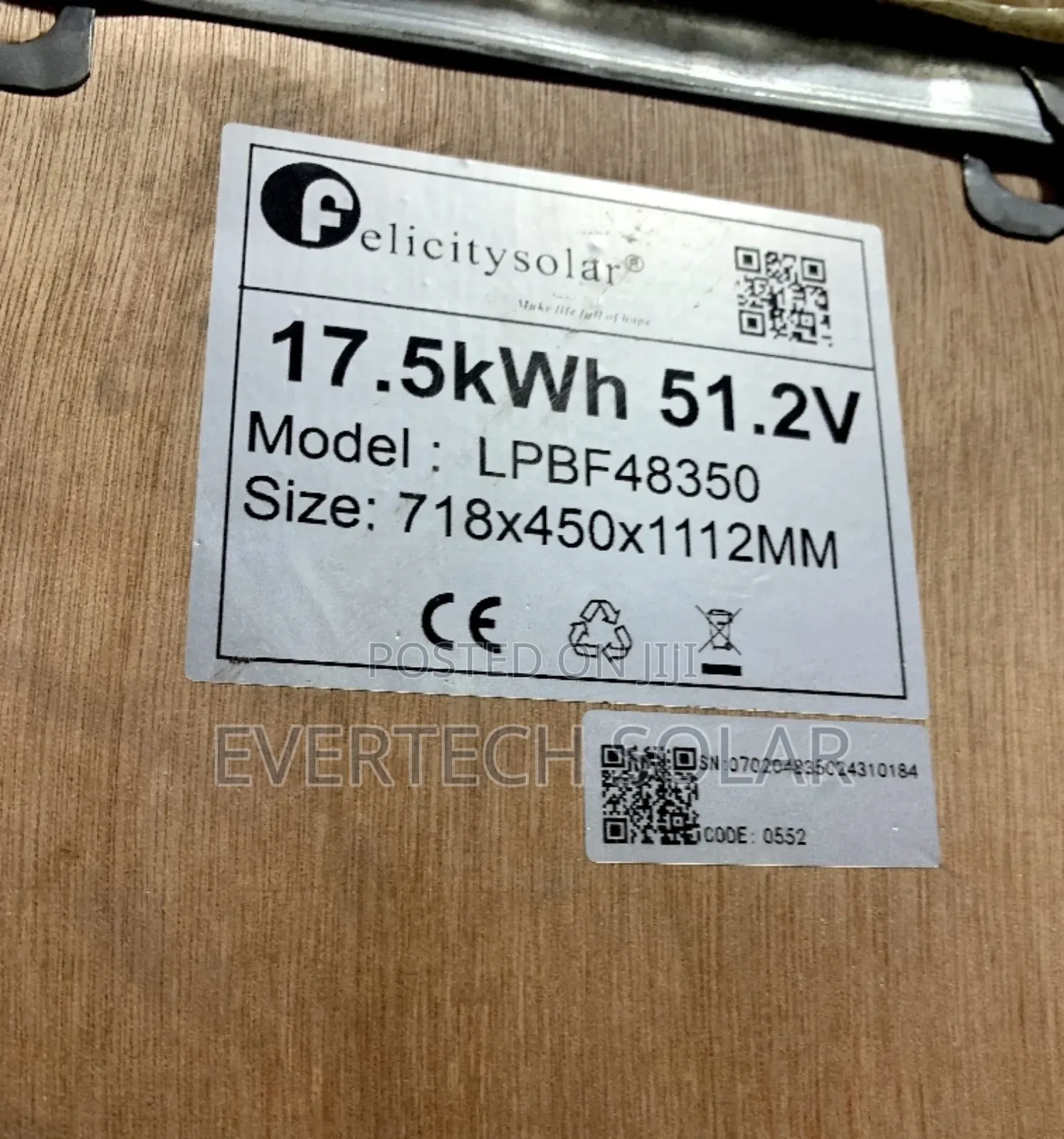 17.5kwhs 51.2v Felicity Lithium 🔋 Battery 🔋
