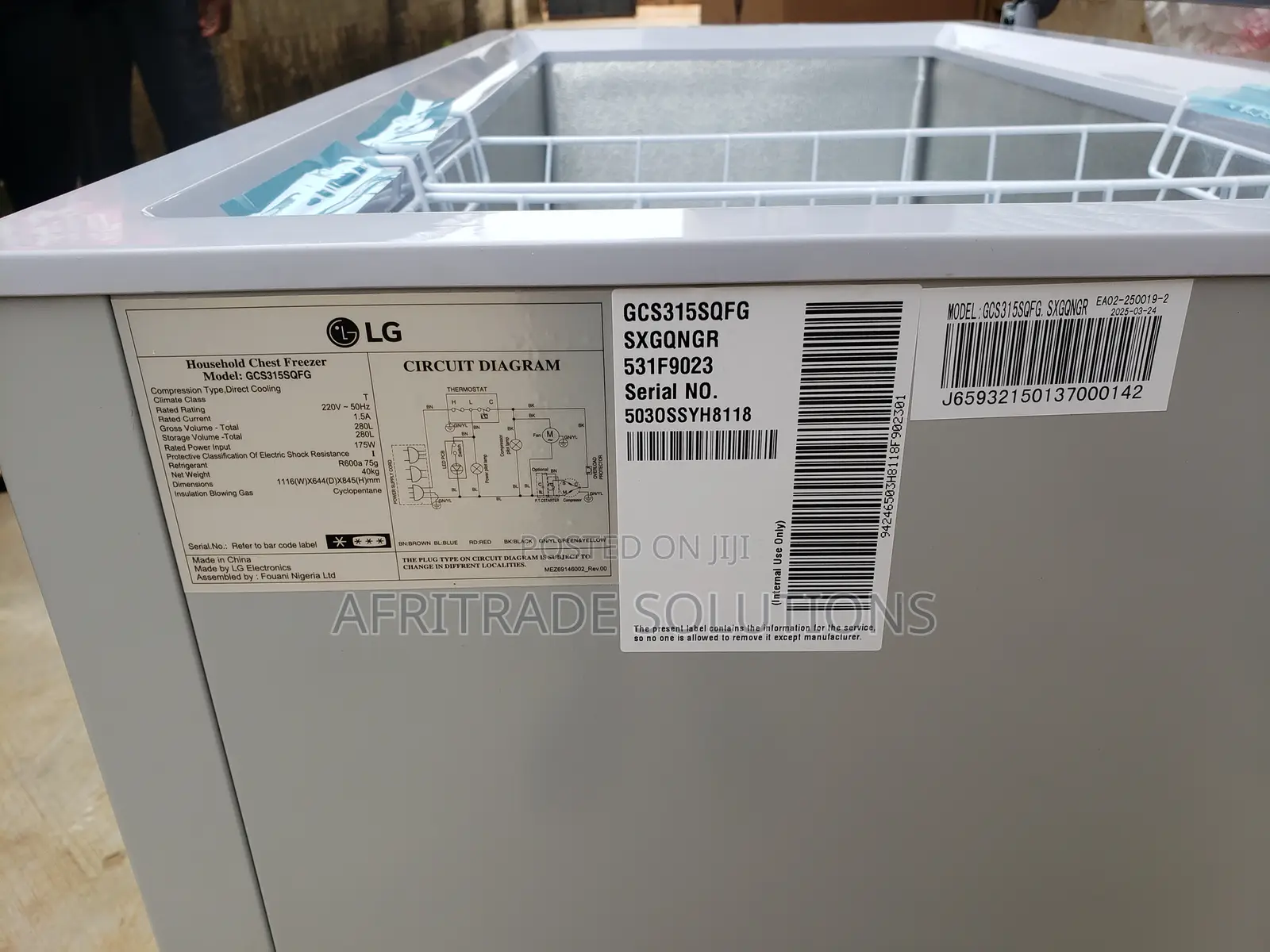 Lg Gcs315sqfg: 280l Deep Freeze With External Control Dial