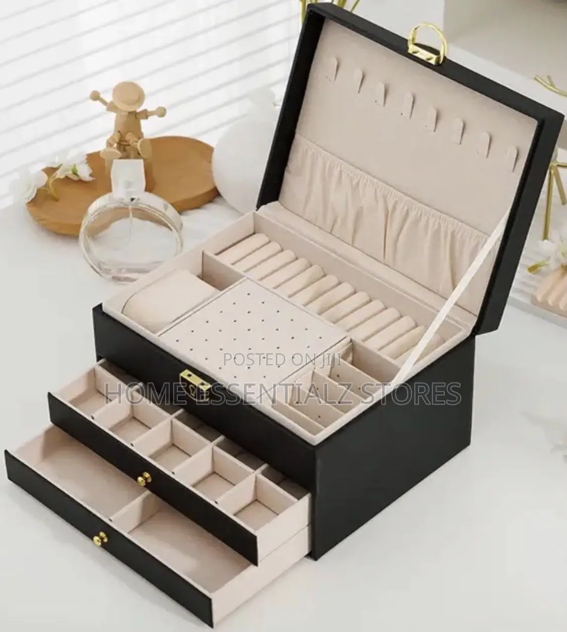 Double Layer Luxury Leather Jewelry Box