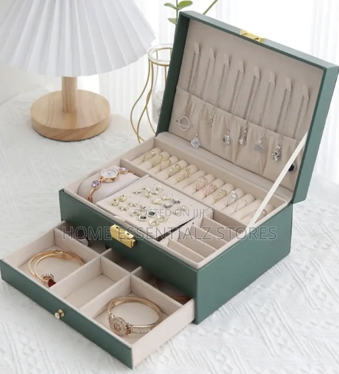 Double Layer Luxury Leather Jewelry Box