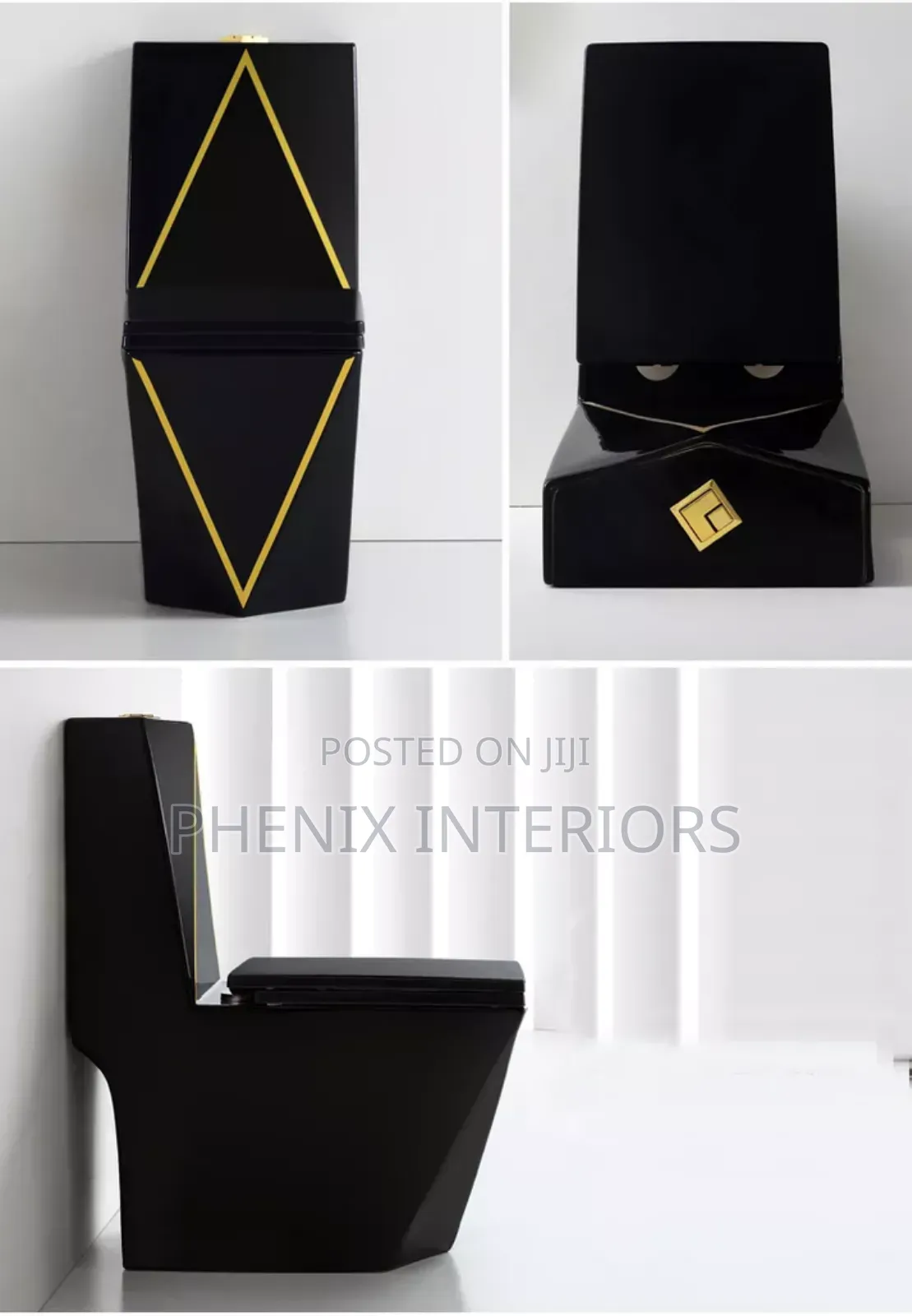 Black Modern Big Set Toilet Water Closet