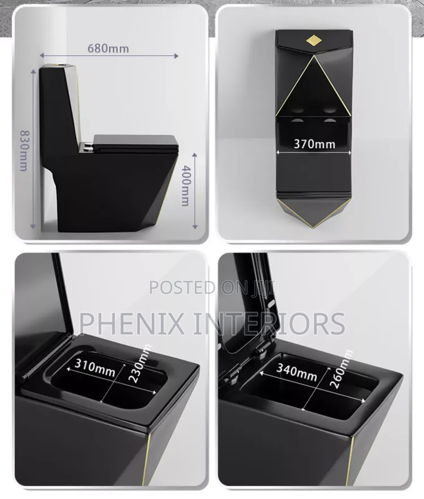 Black Modern Big Set Toilet Water Closet
