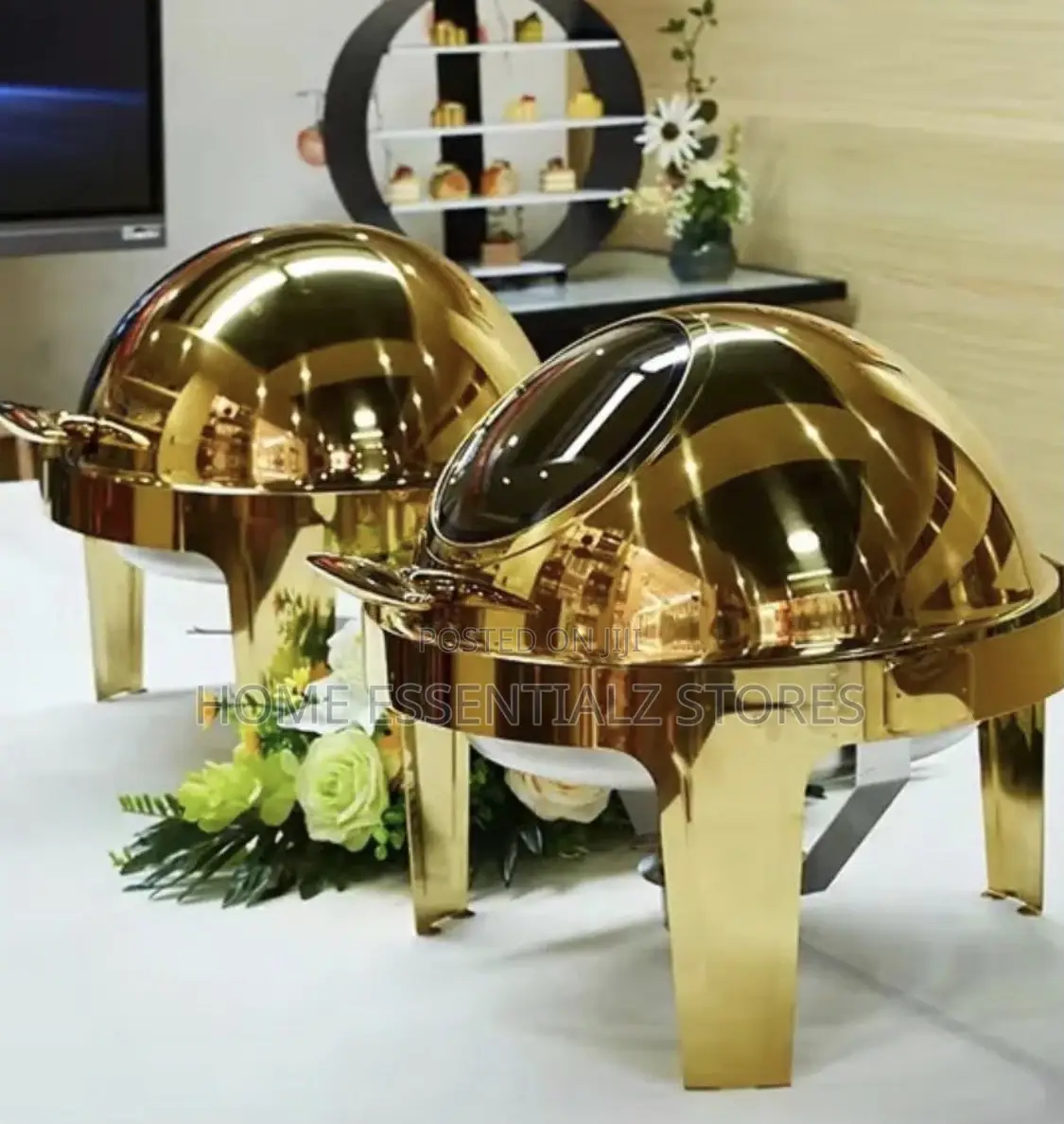 8Liter Luxury Round Dome Chafing Dish - Stainless Steel Buffet Warmer