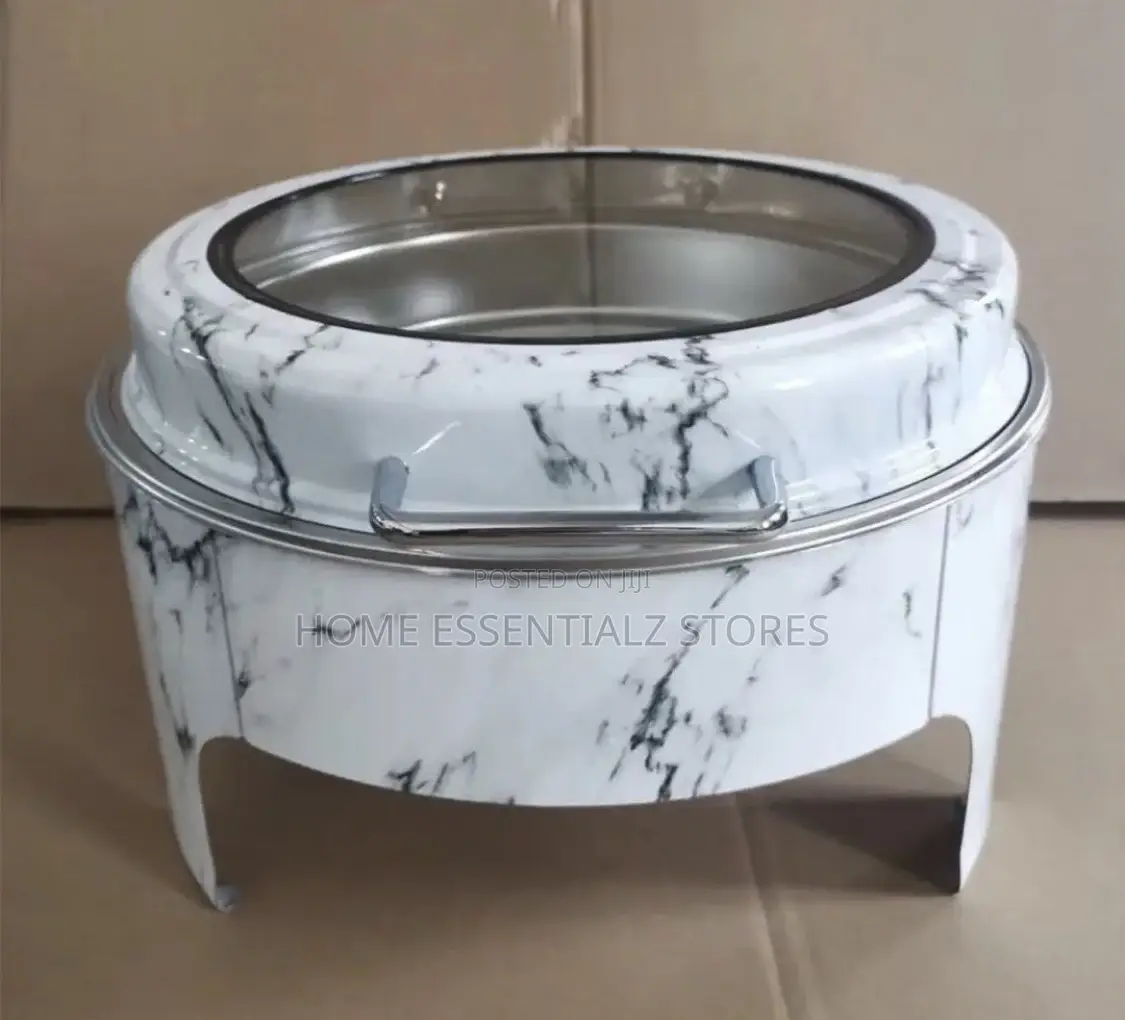 Round White Marble Chaffing Dish