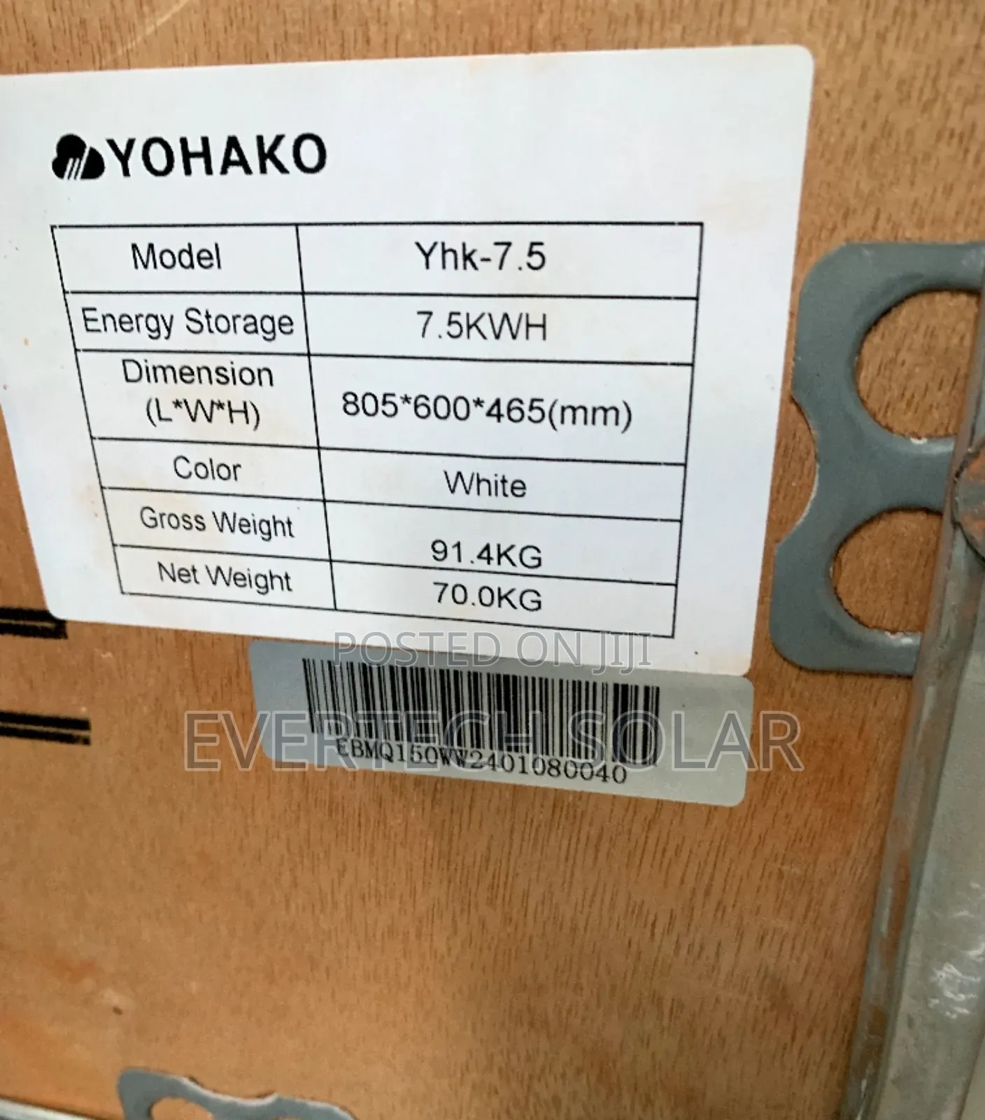 Yohako 7.5kwhs Lithium 🔋 Battery