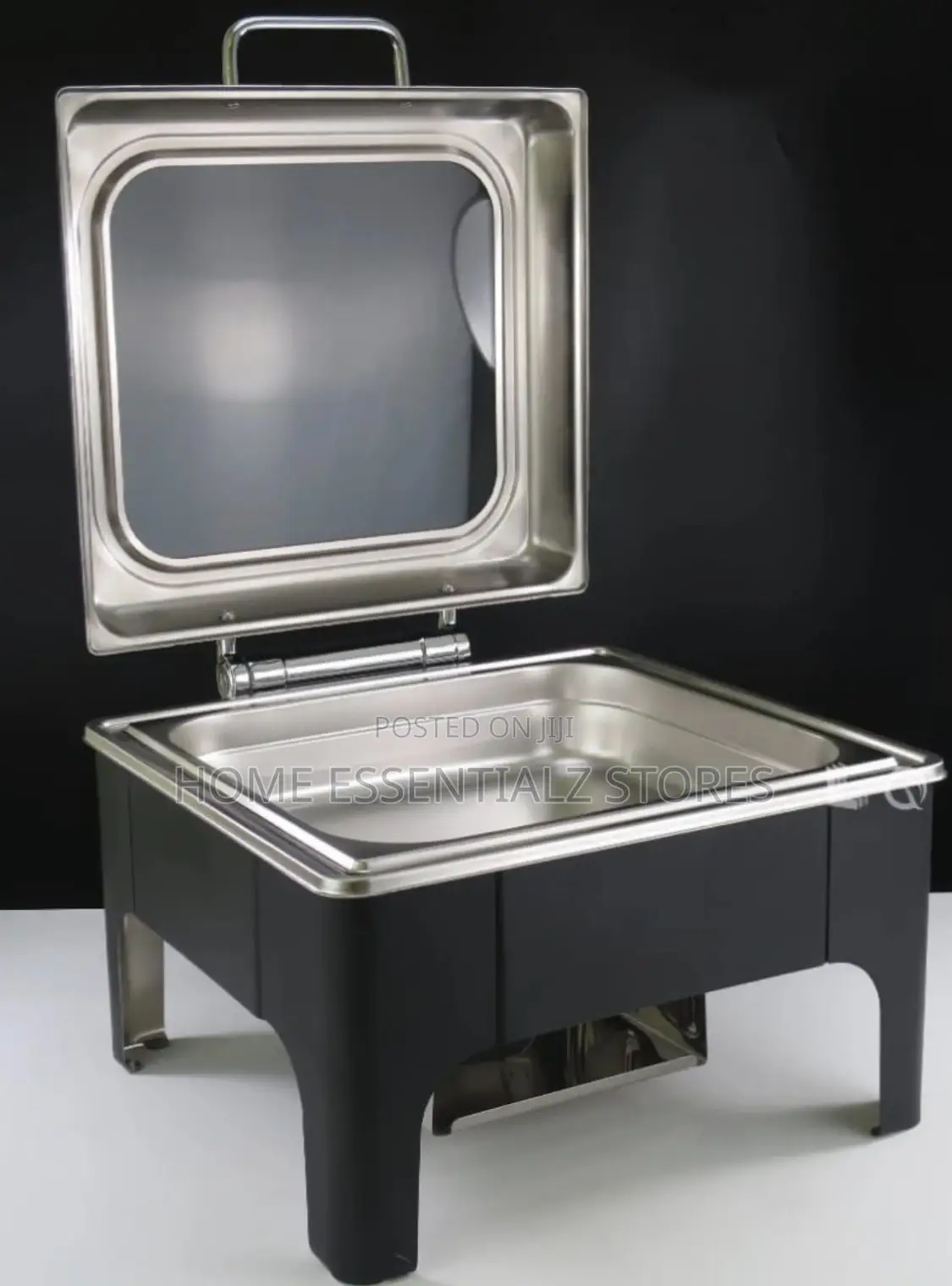 Opulent Black Stainless Steel Chaffing Dish
