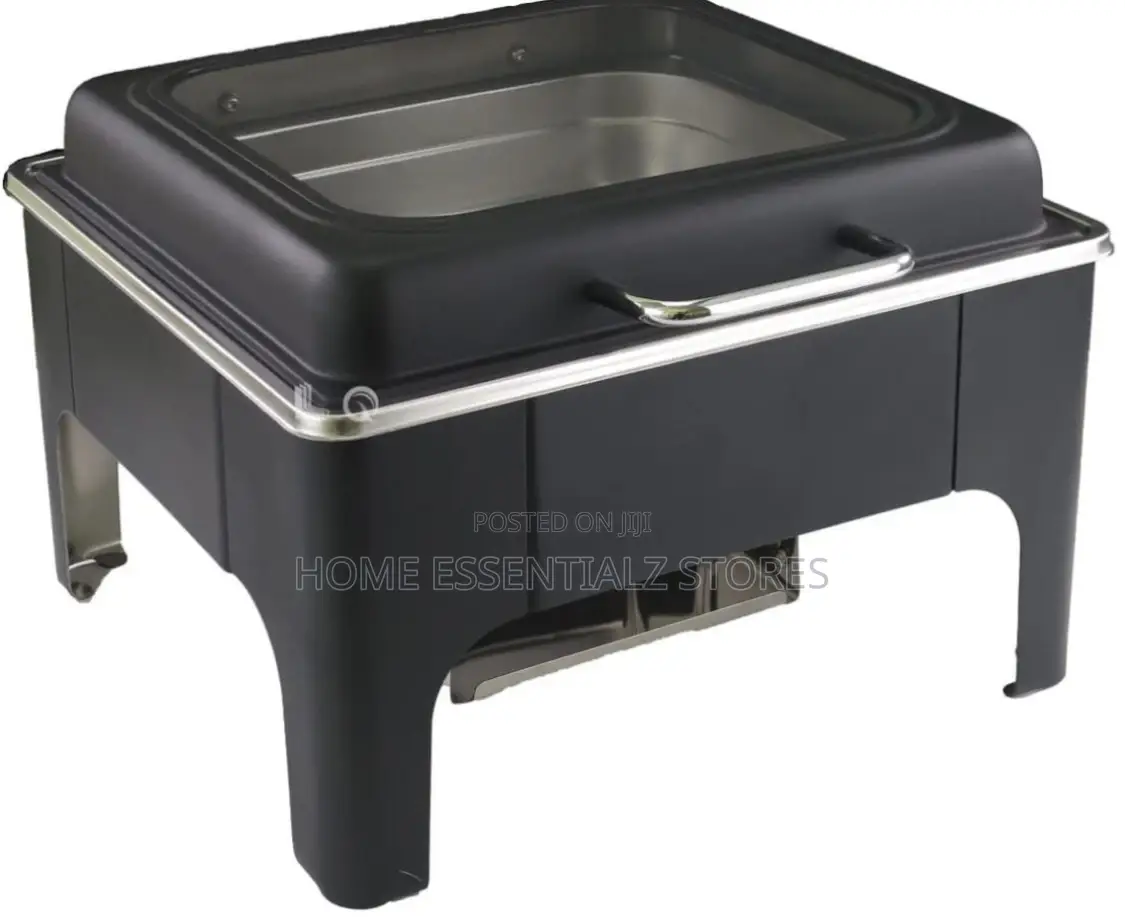 Opulent Black Stainless Steel Chaffing Dish
