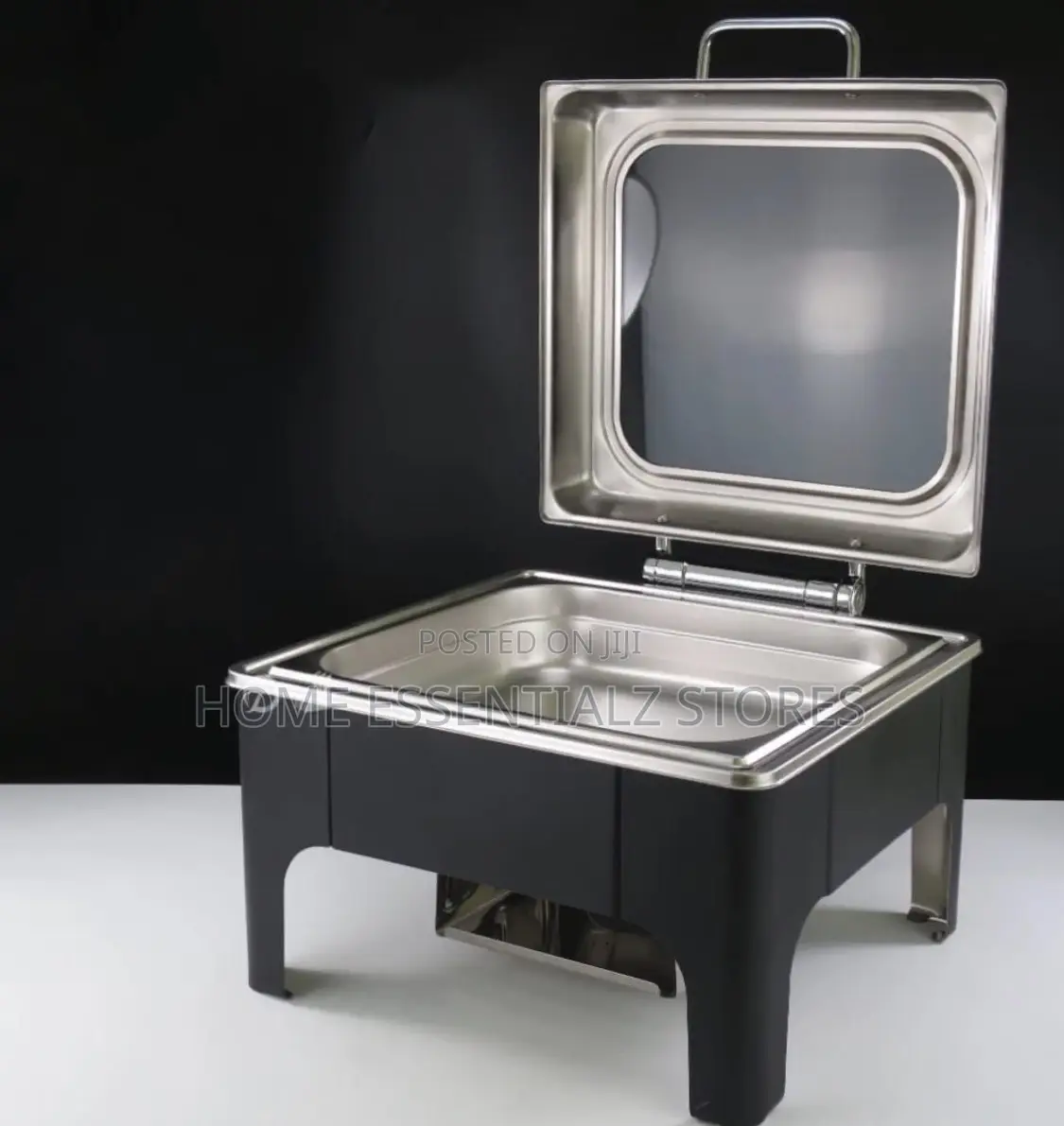 Opulent Black Stainless Steel Chaffing Dish