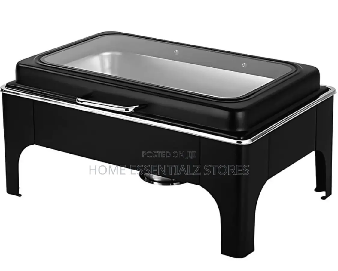 Double Slots Black Stainless Steel Chaffing Dish