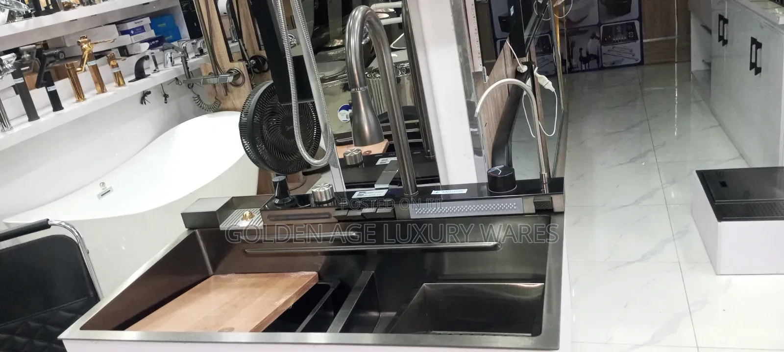 Double Bowl Luxury Sink With Tap