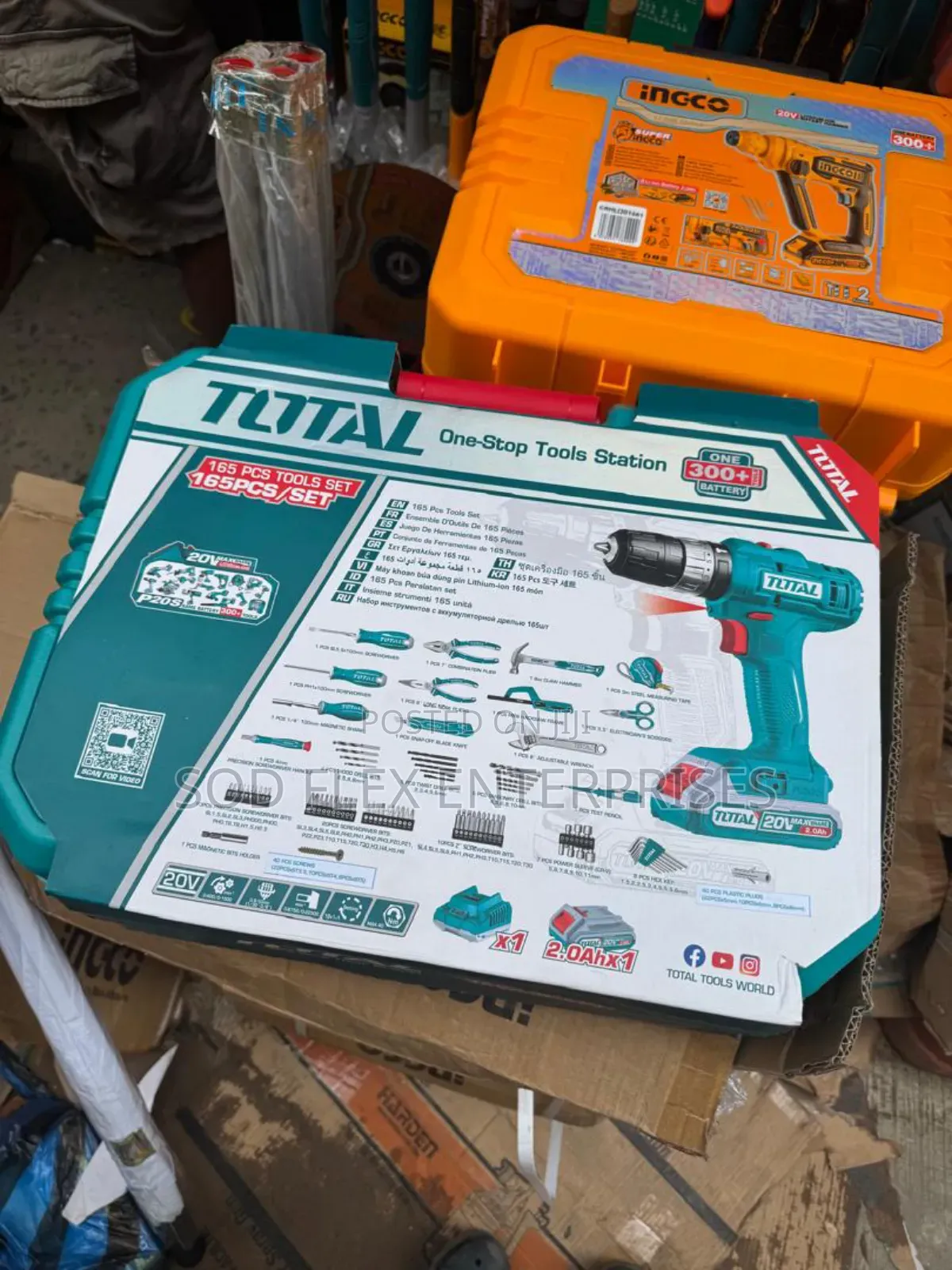 20v 165 Pieces of Total Screw Drill Machine With Full Kit
