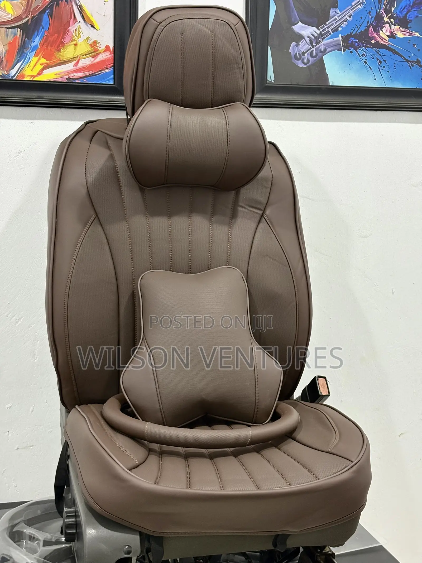Brown Color 3d Leather Seat Cover for All 5 Seater Cars/Suv