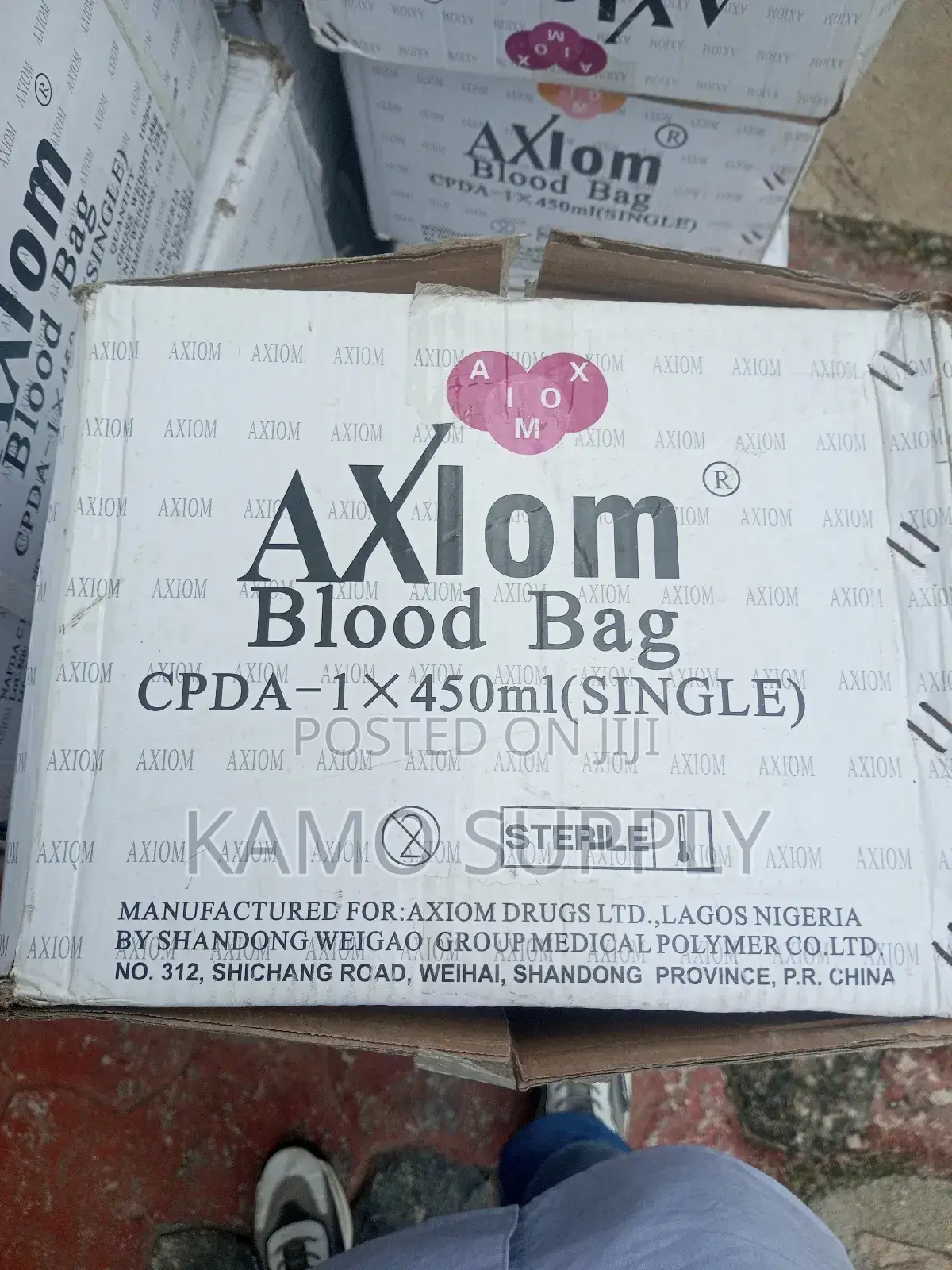Axiom Blood Bag 450ml, Blood Collection Bag Carton of 100pcs