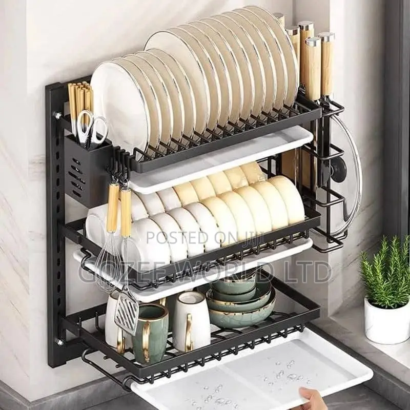 Black 60cm Plate Rack