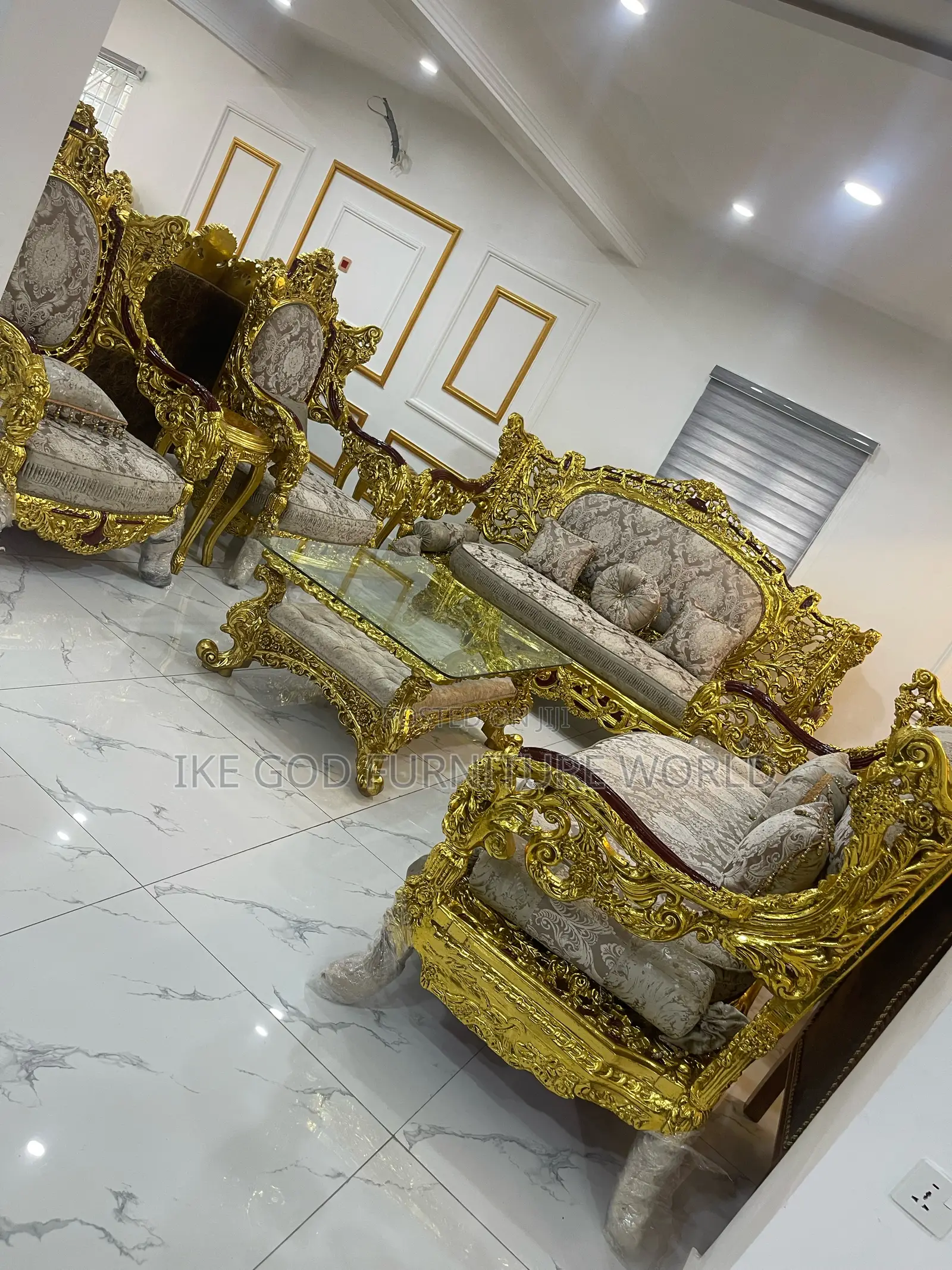 Complete Set of High Classic Imported Royal Fabric Sofa Chai