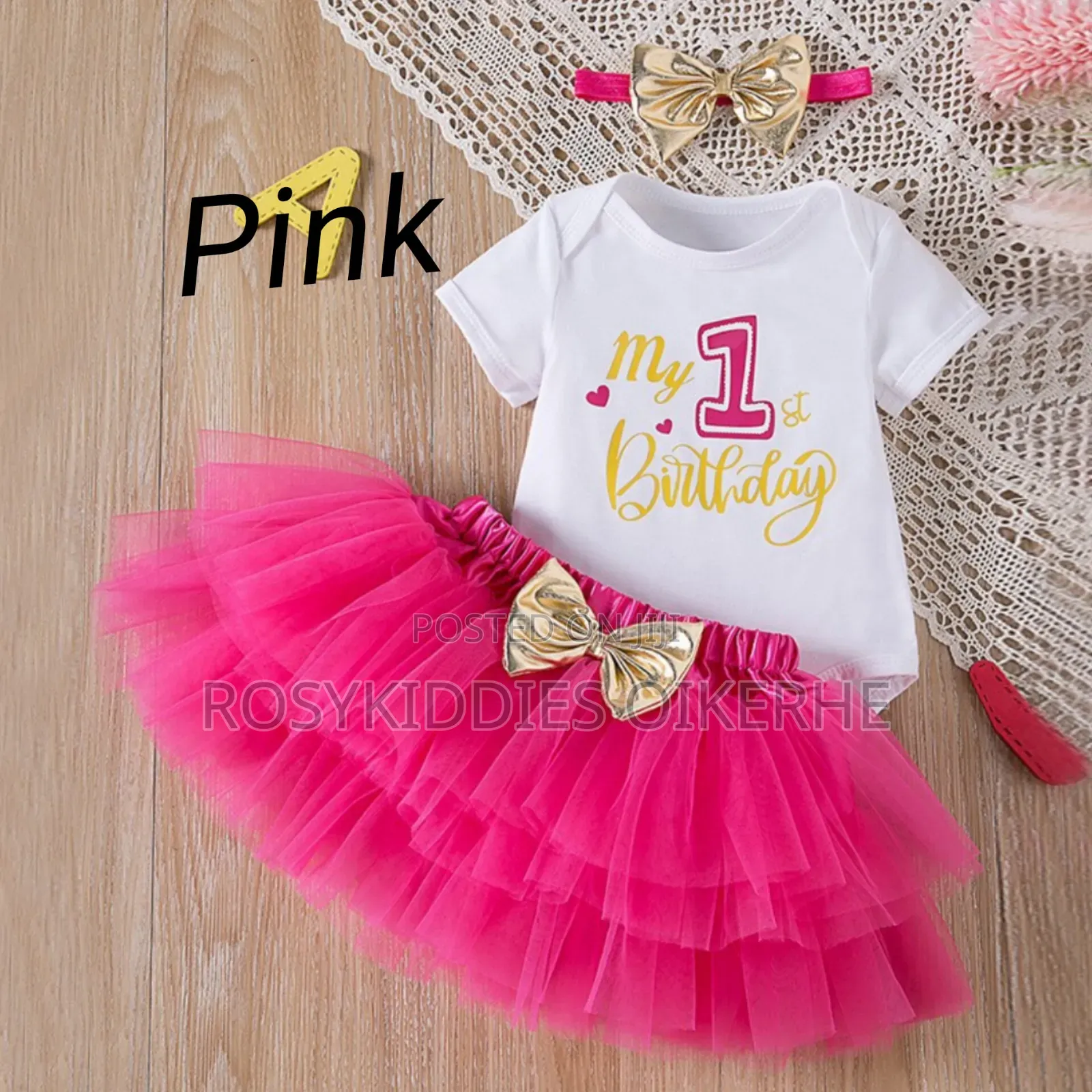 Baby Girl, 1 Year Tutu Skirt and Bodysuit Set