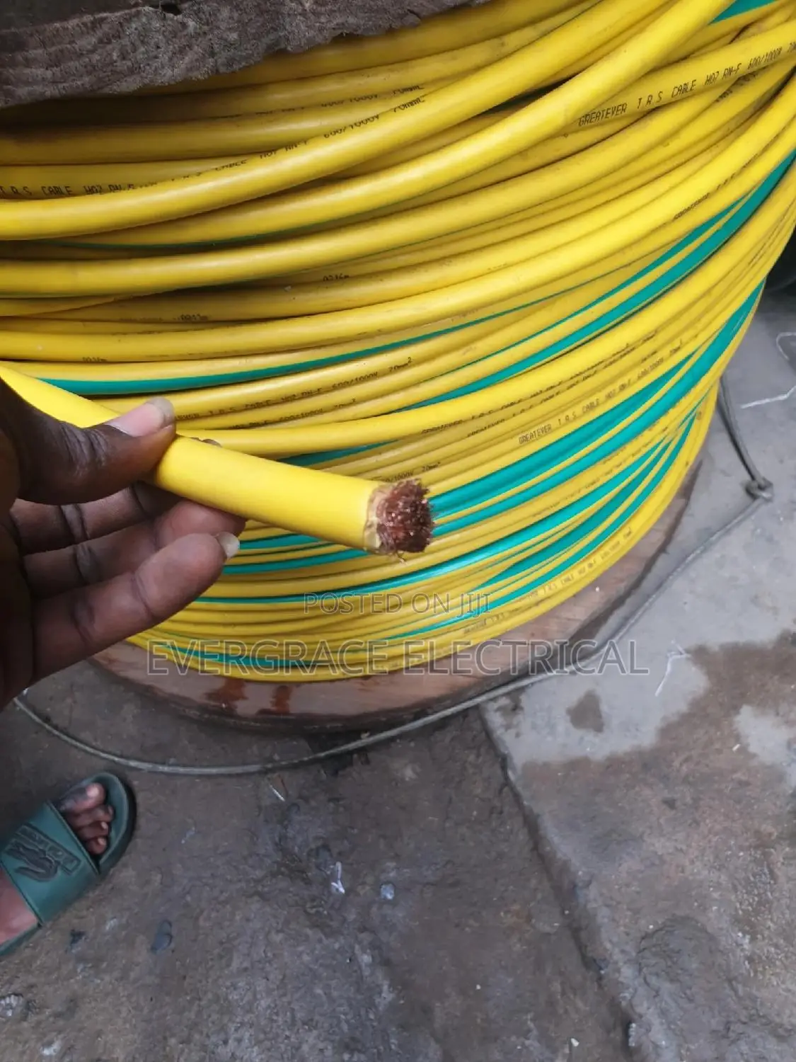 70mm 1-Core Flexible Cable Green and Ye