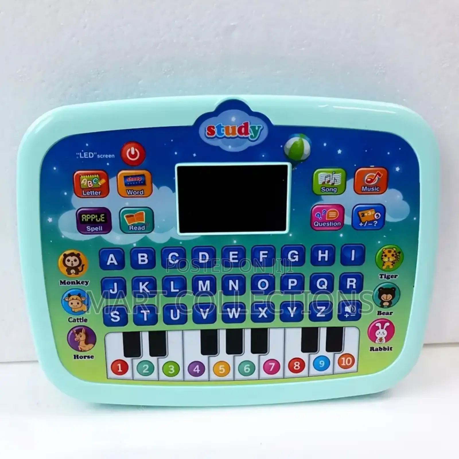 Kids Tablet Learning Pad With Led Screen Teach Alphabet