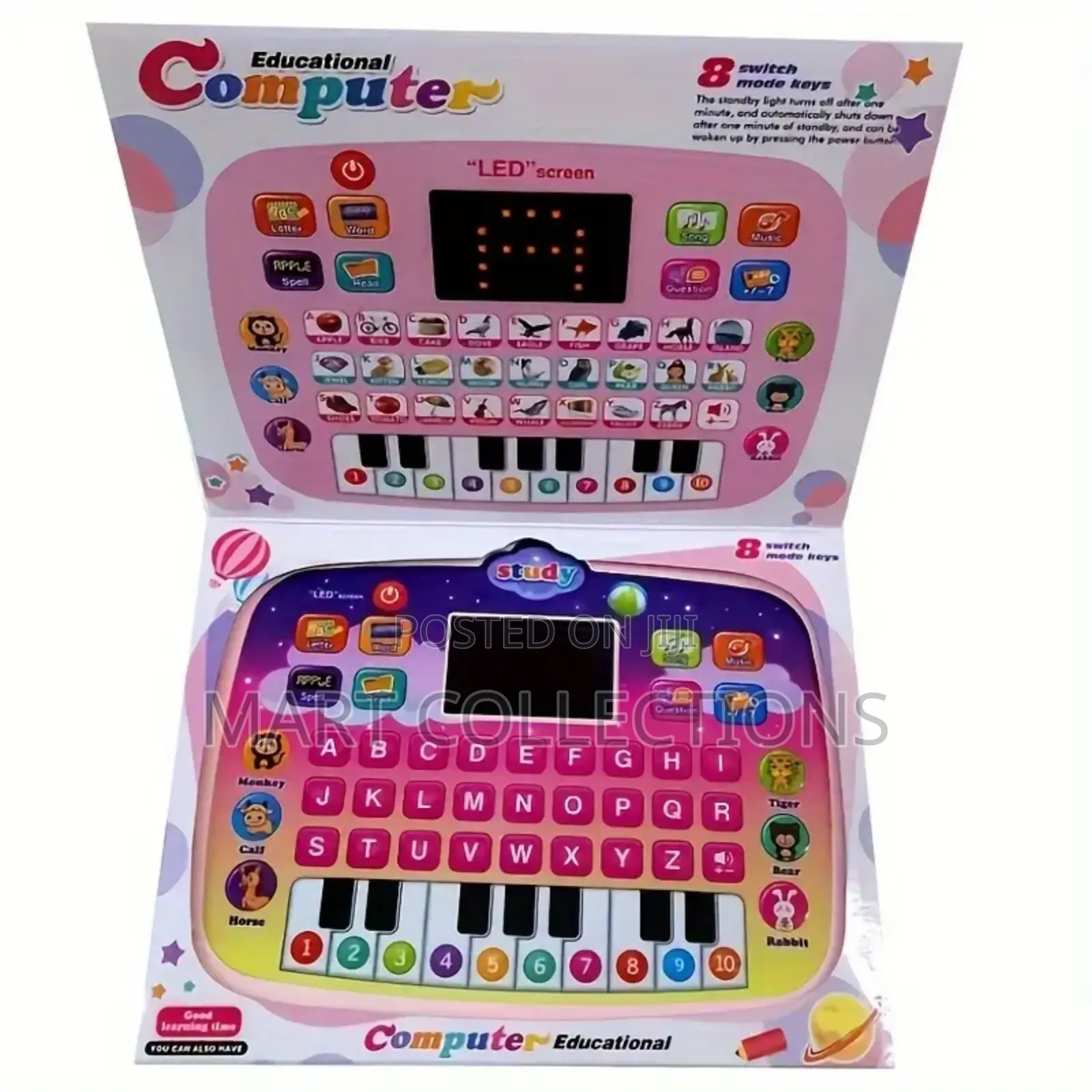 Kids Tablet Learning Pad With Led Screen Teach Alphabet