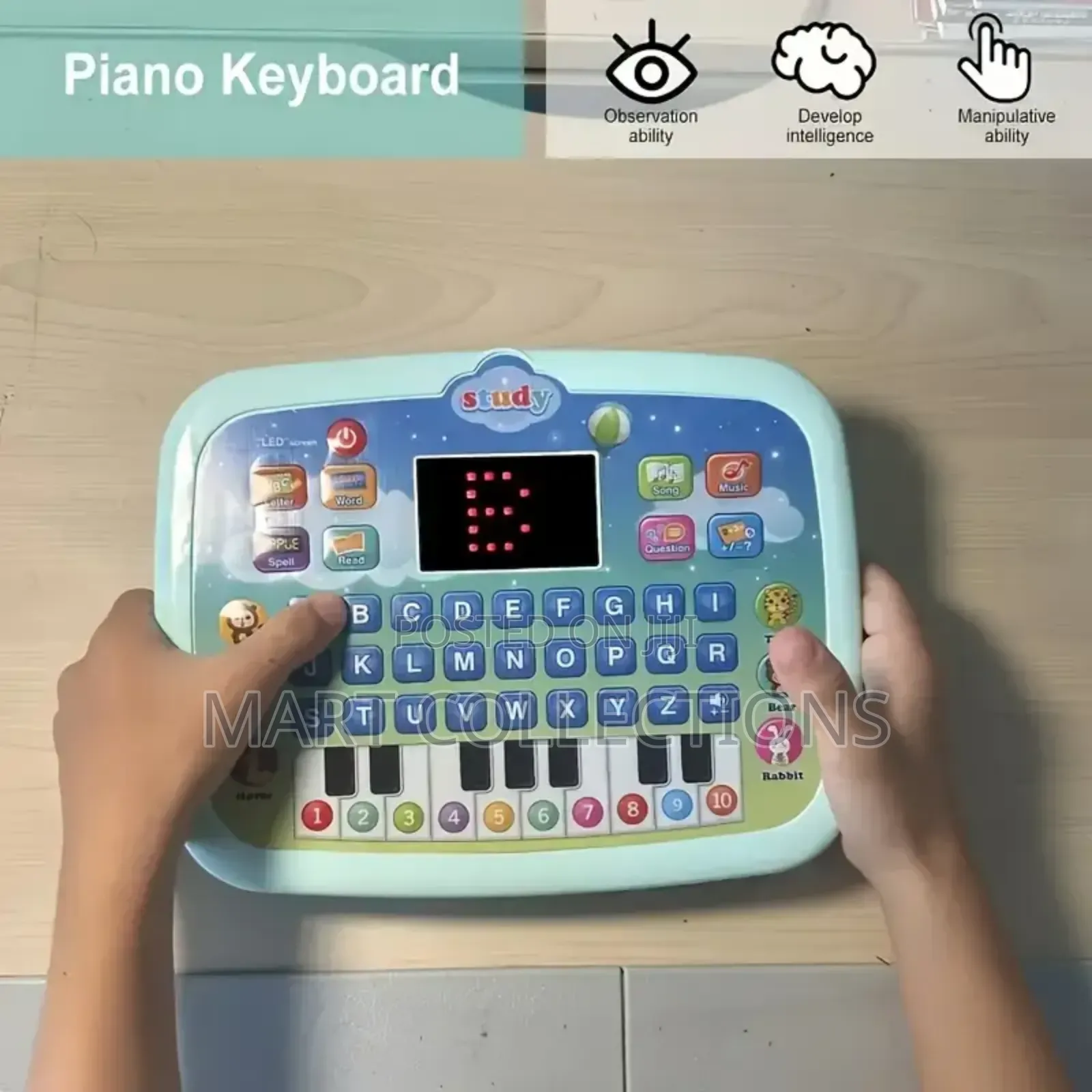 Kids Tablet Learning Pad With Led Screen Teach Alphabet