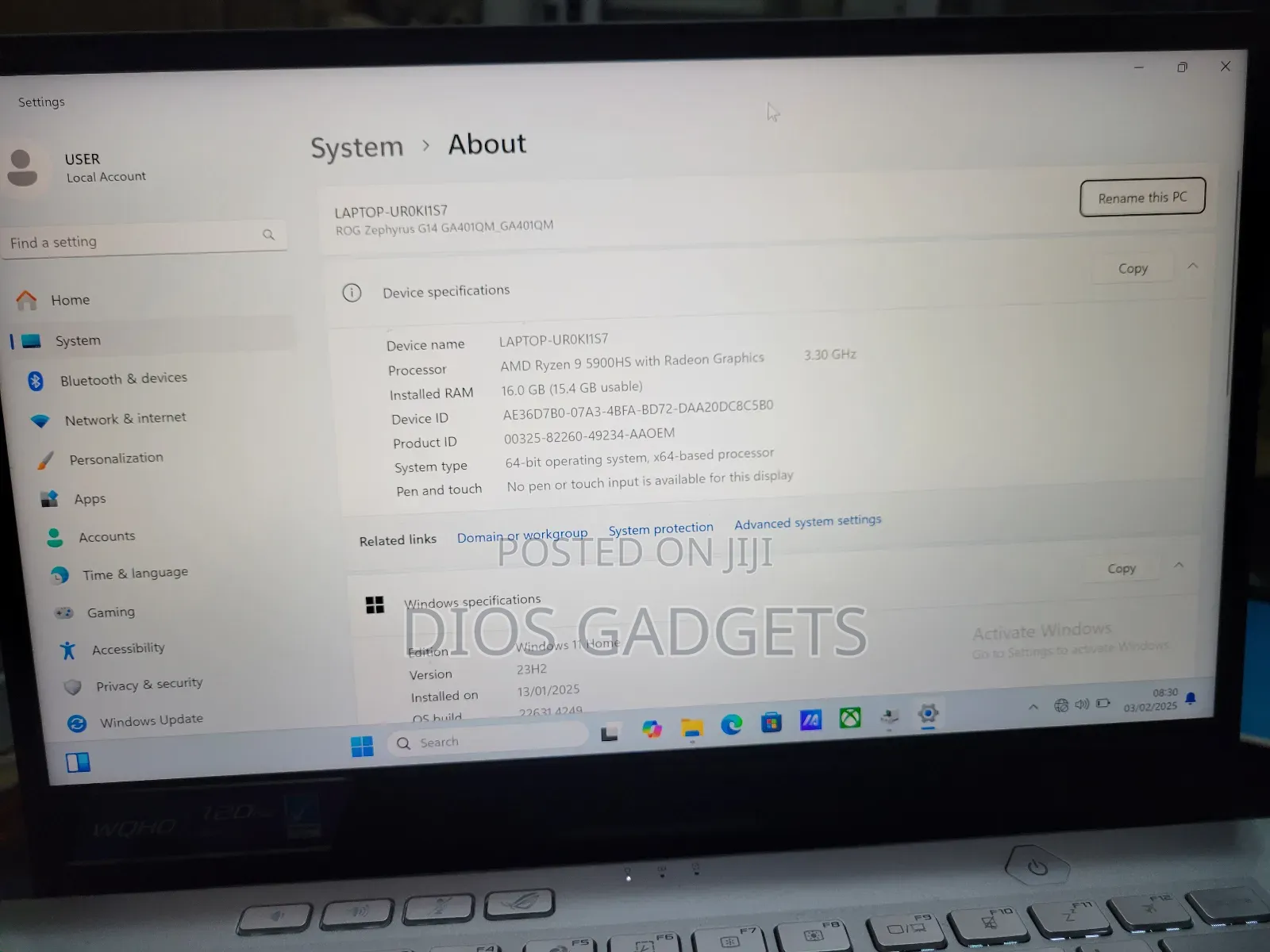 Laptop Asus ROG Zephyrus G14 16GB Nvidia SSD 1T
