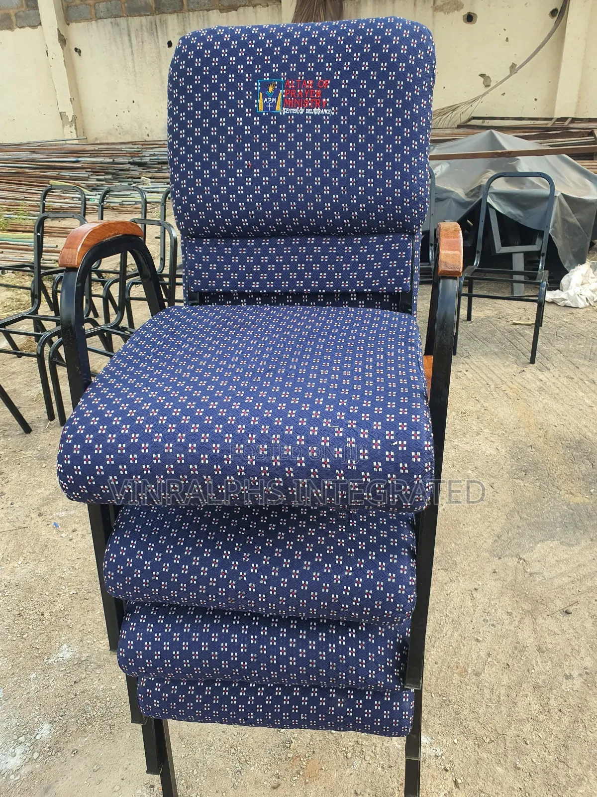 Customized Church Chair With Armrest and Logo