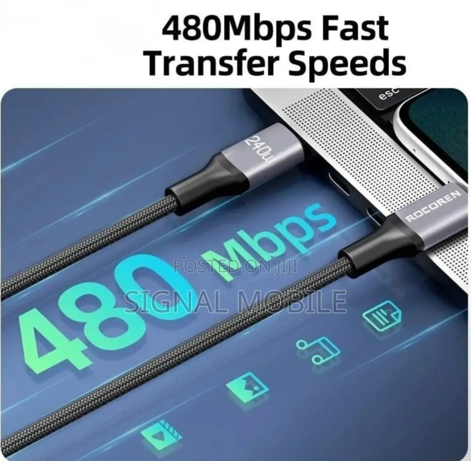 240w C to C Fast Charge Cable for Macbook Laptop Samsung