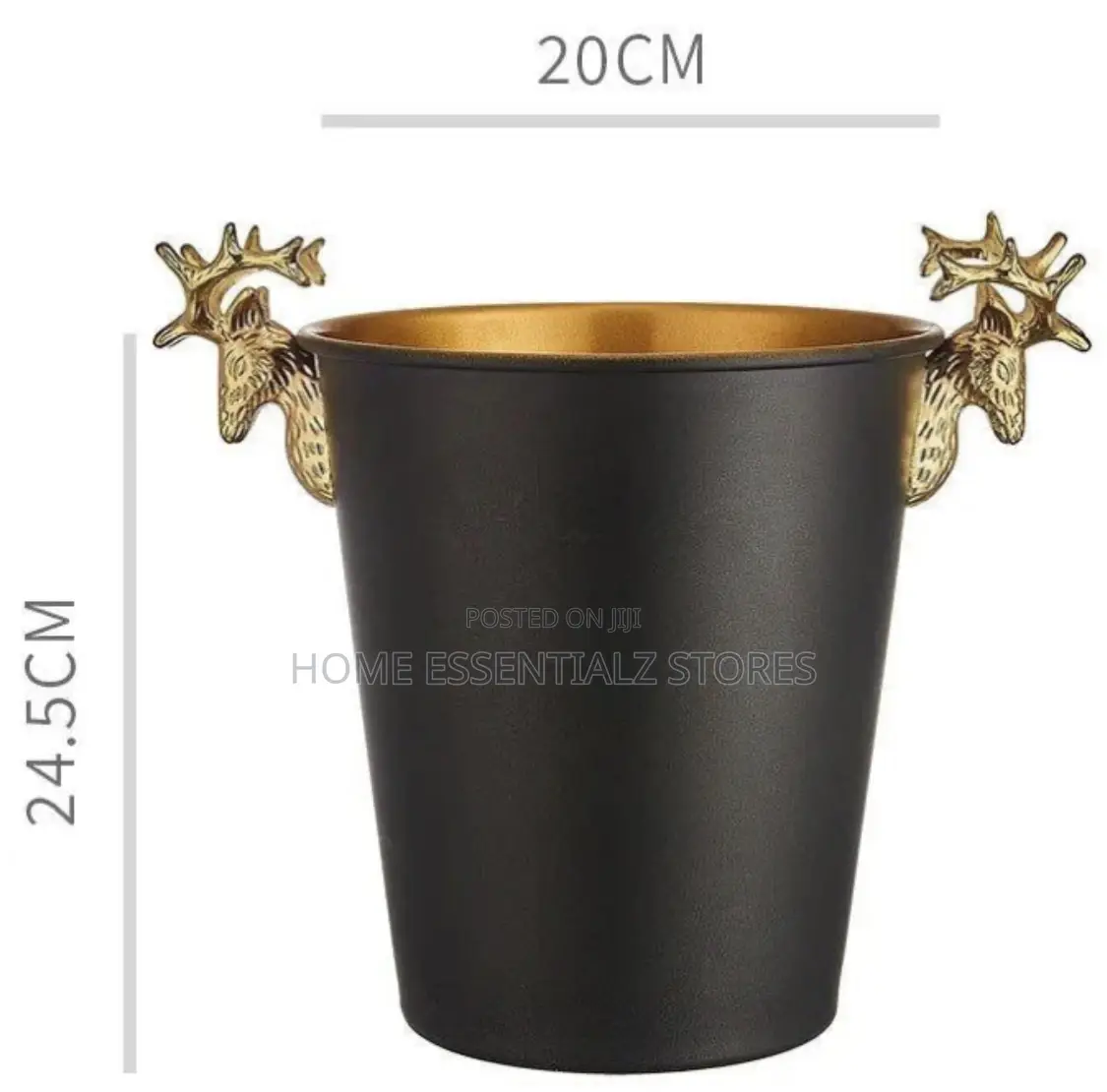 Luxury Stainless Steel Black Champagne Serving Bucket