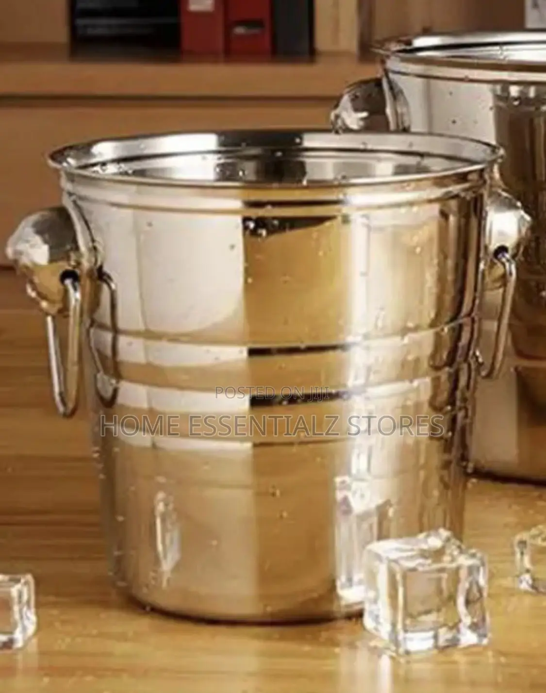 Silver Stainless Steel Beer Bucket With Binaural Handles