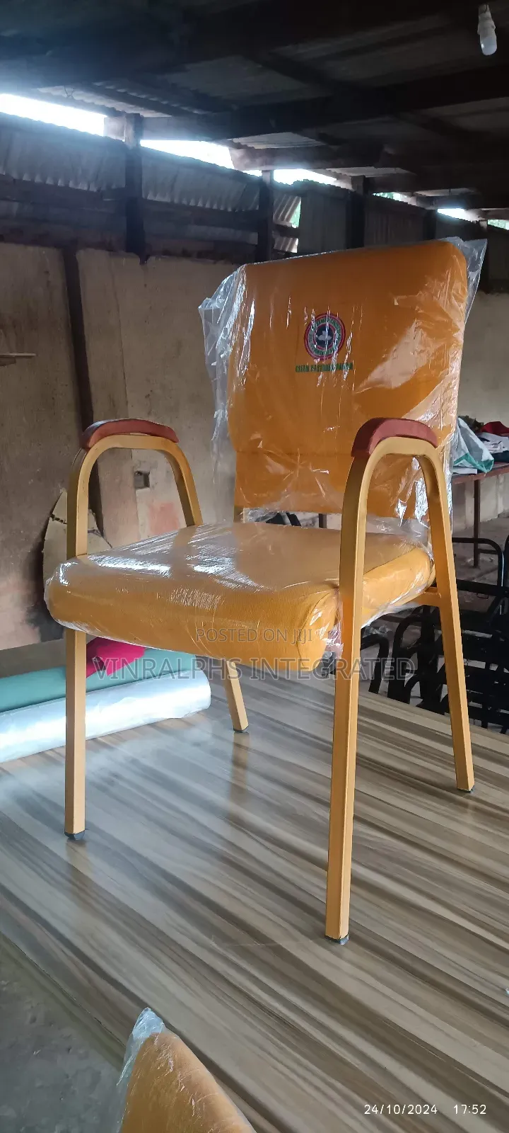 Customised Church Chairs With Armrest and Logo