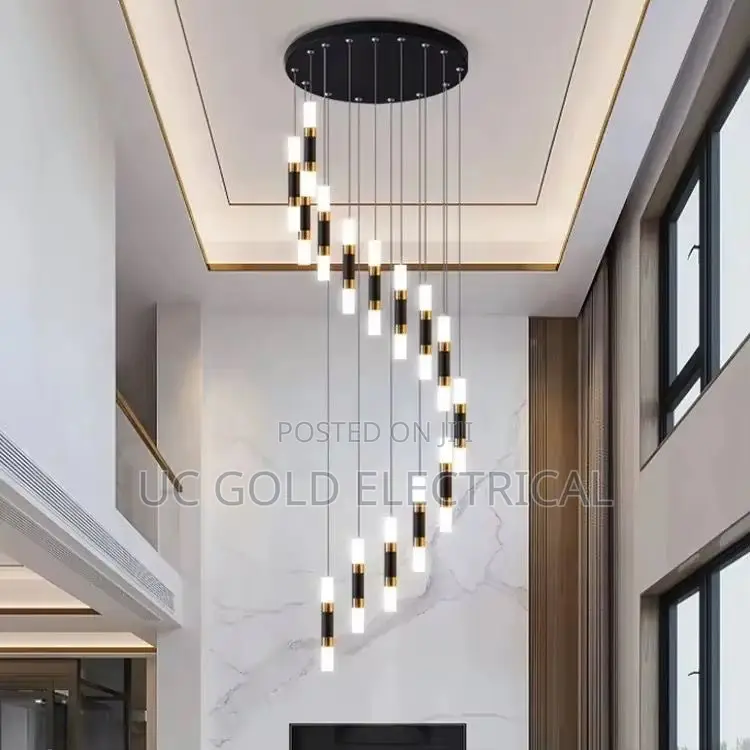 Modern Long Acrylic Led Ceiling Chandelier Staircase Luxury