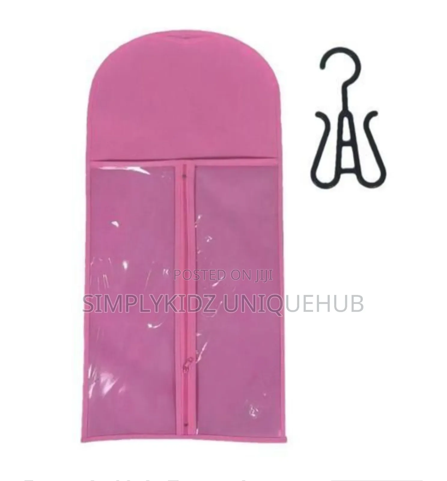 Wig Storage Bag With Zipper Hanger- Pink