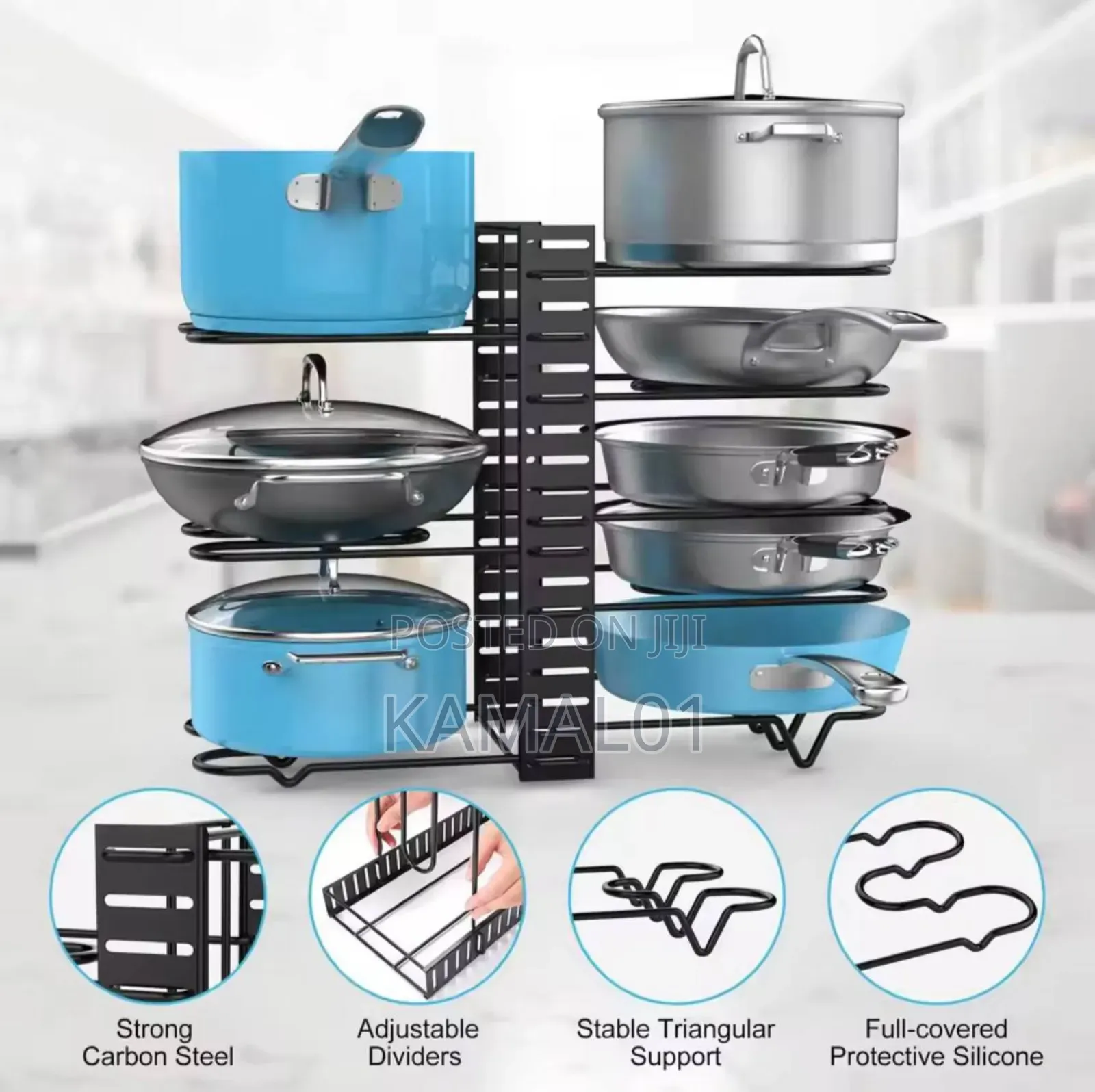8 Tier Pots and Pans Organiser Rack