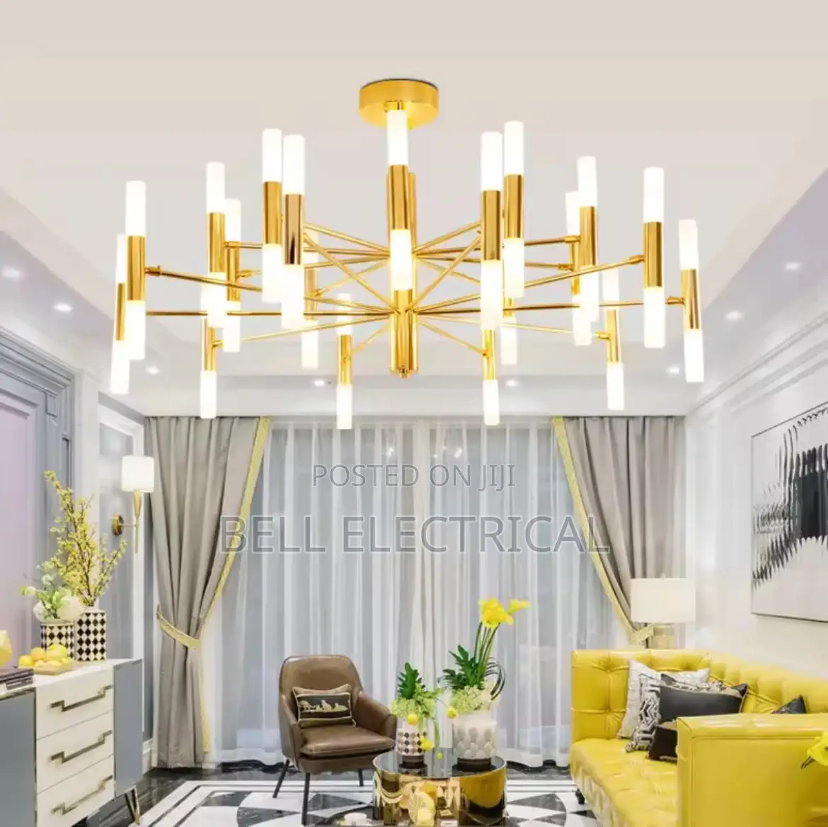 Modern Fashion Designer Black Gold Led Ceiling