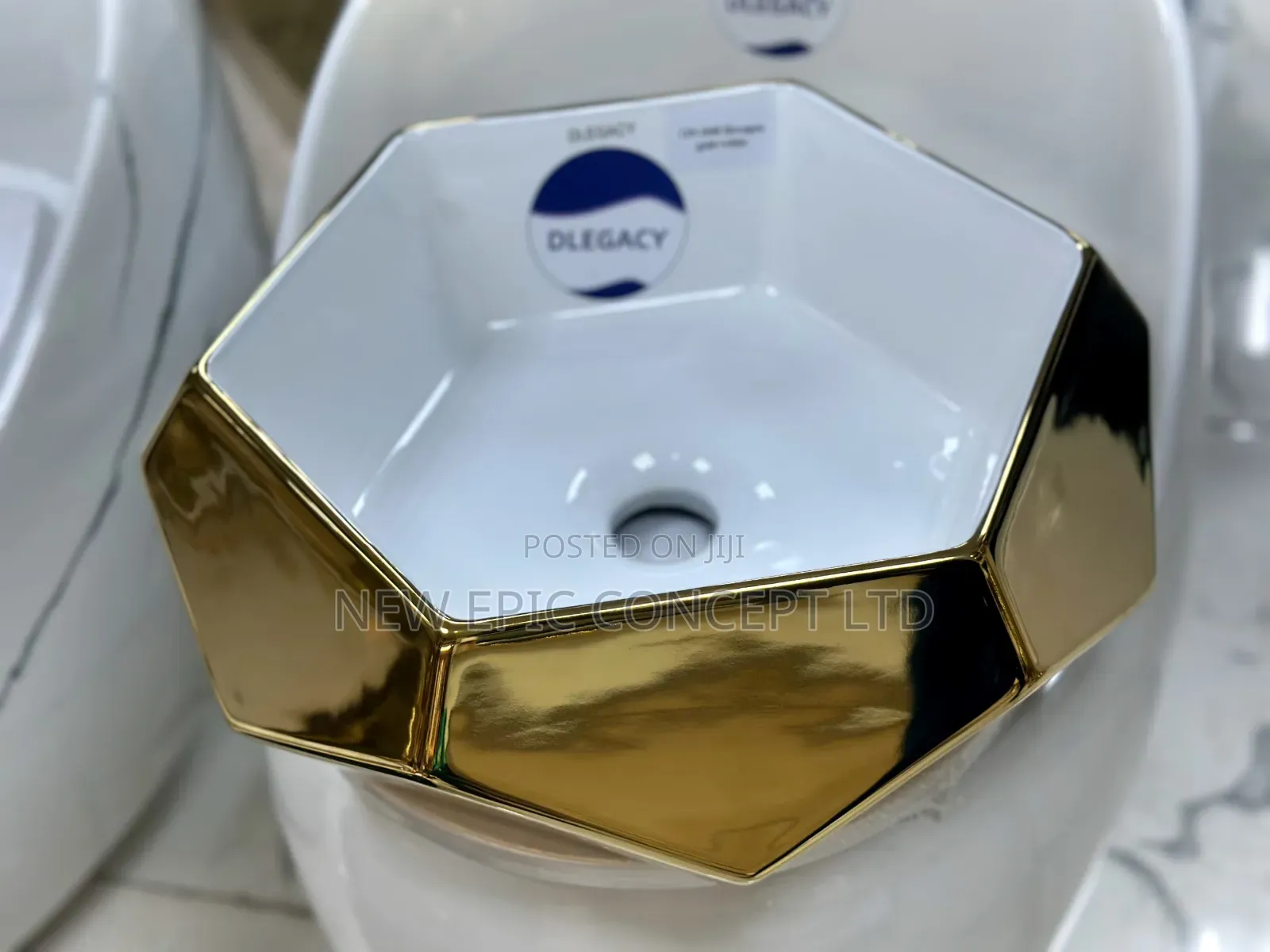 Gold And White Wash Hand Basin